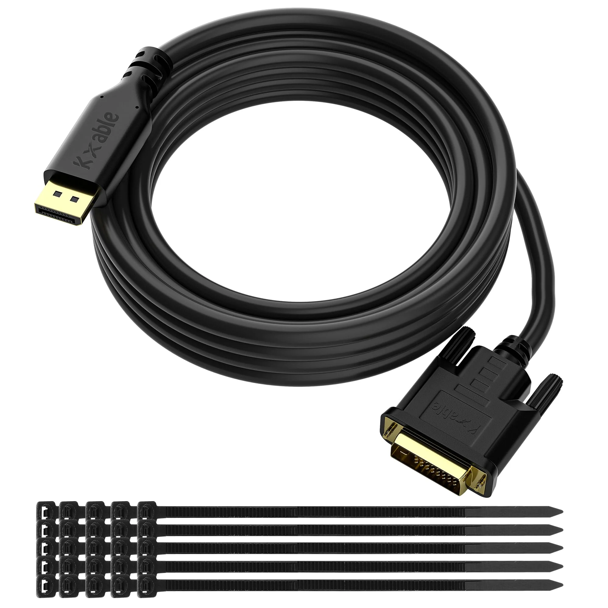 Gold-Plated DisplayPort to DVI Cable - 25 FT, DP to DVI-D Male to Male Converter, 1080P@60Hz, for PC, Desktop, Laptop, HDTV, Projector, Monitor 25FT