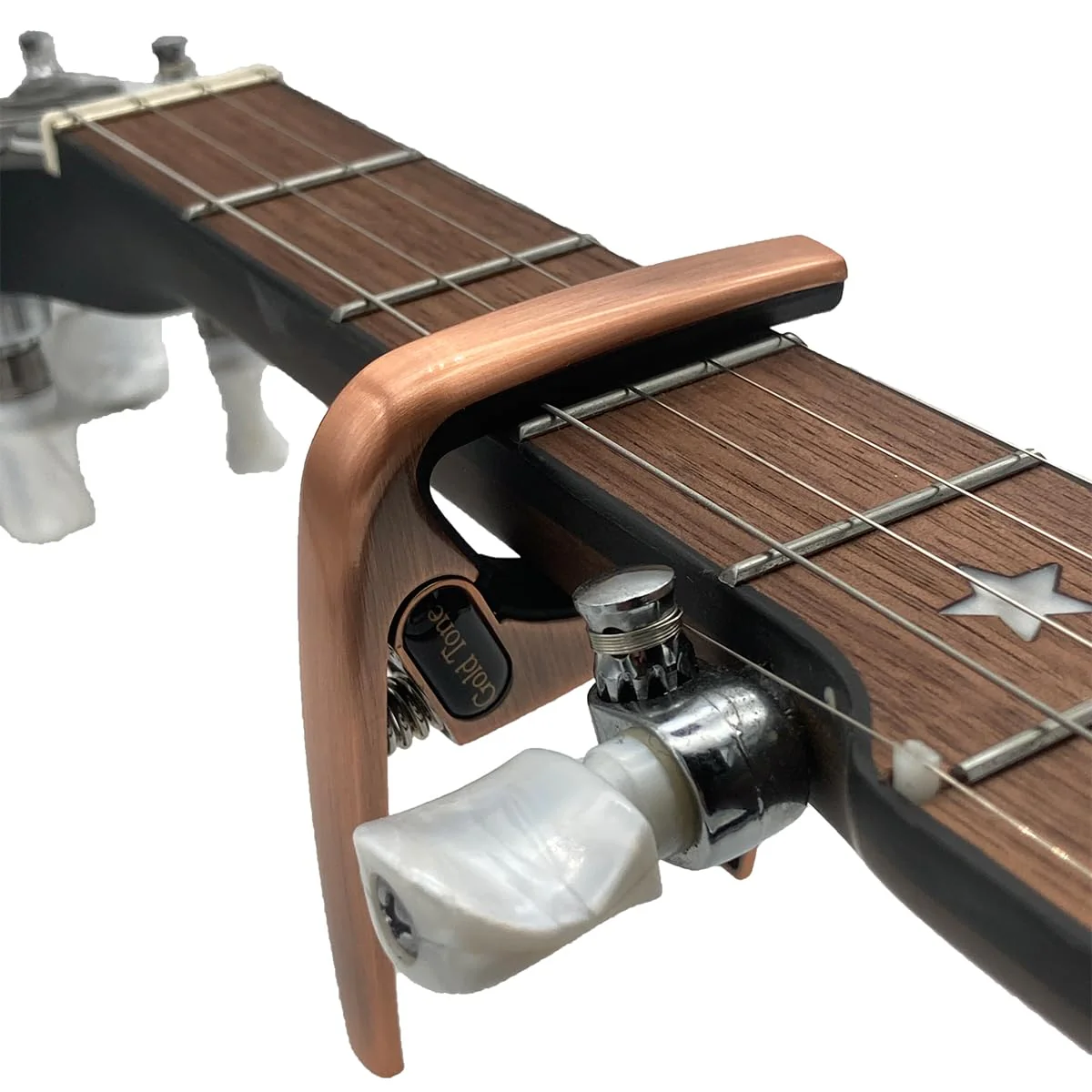 Gold Tone Swift Capo for Banjo, Ukulele, Mandolin, Tenor Guitar - Radiused or Flat (Copper) Copper - Image 2