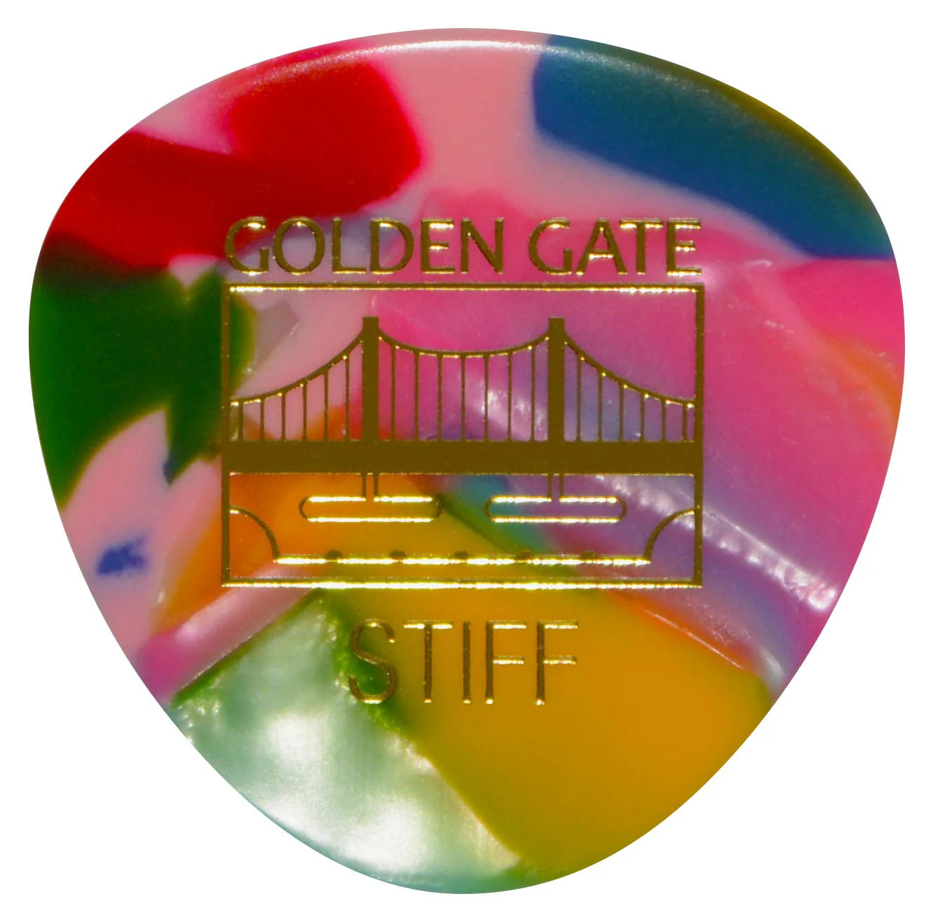 Golden Gate Guitar Picks (MP-327),Clown Confetti,Rounded Triangle - Stiff