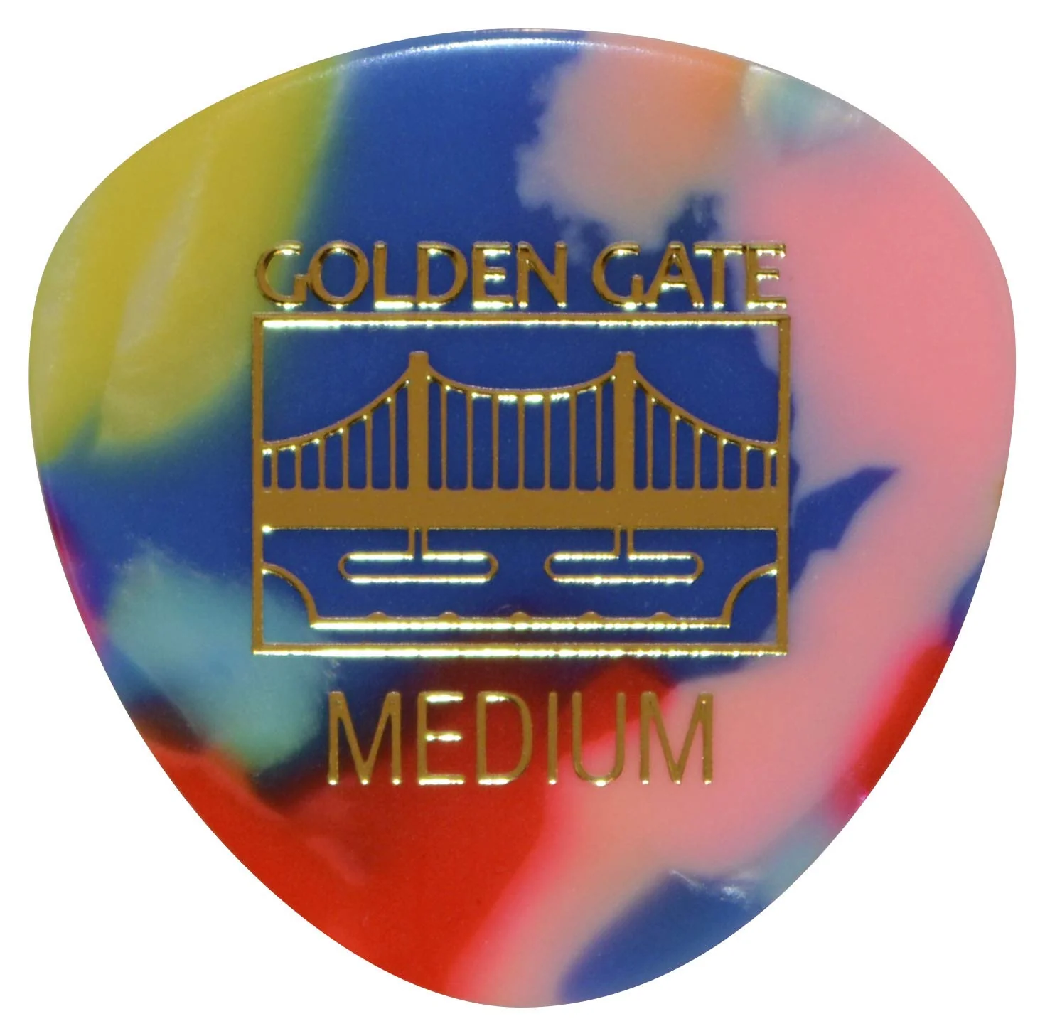 Golden Gate MP-427 Deluxe Flat Pick -Colorful Clown Confetti - Rounded Triangle - Medium