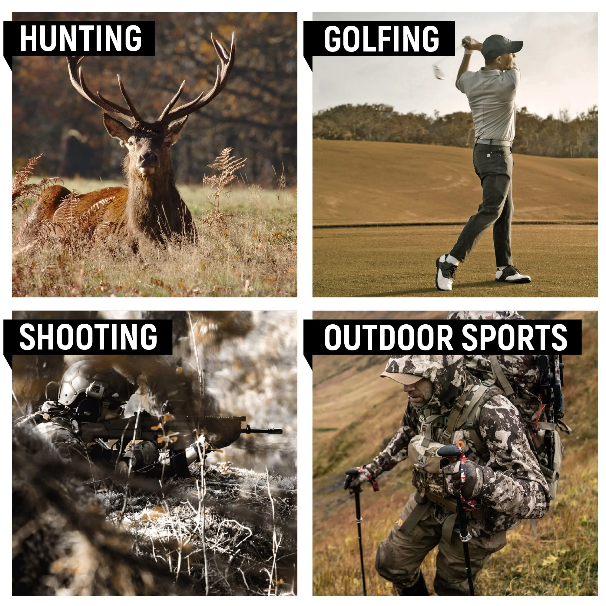 Golf/Hunting Rangefinder 6.5X Magnification Waterproof Range Finder, Distance Measurement, Slope Compensation,Speed Modes, Lightweight, for Hunting, Golfing and Shooting Next Camo 1200Y - Image 6
