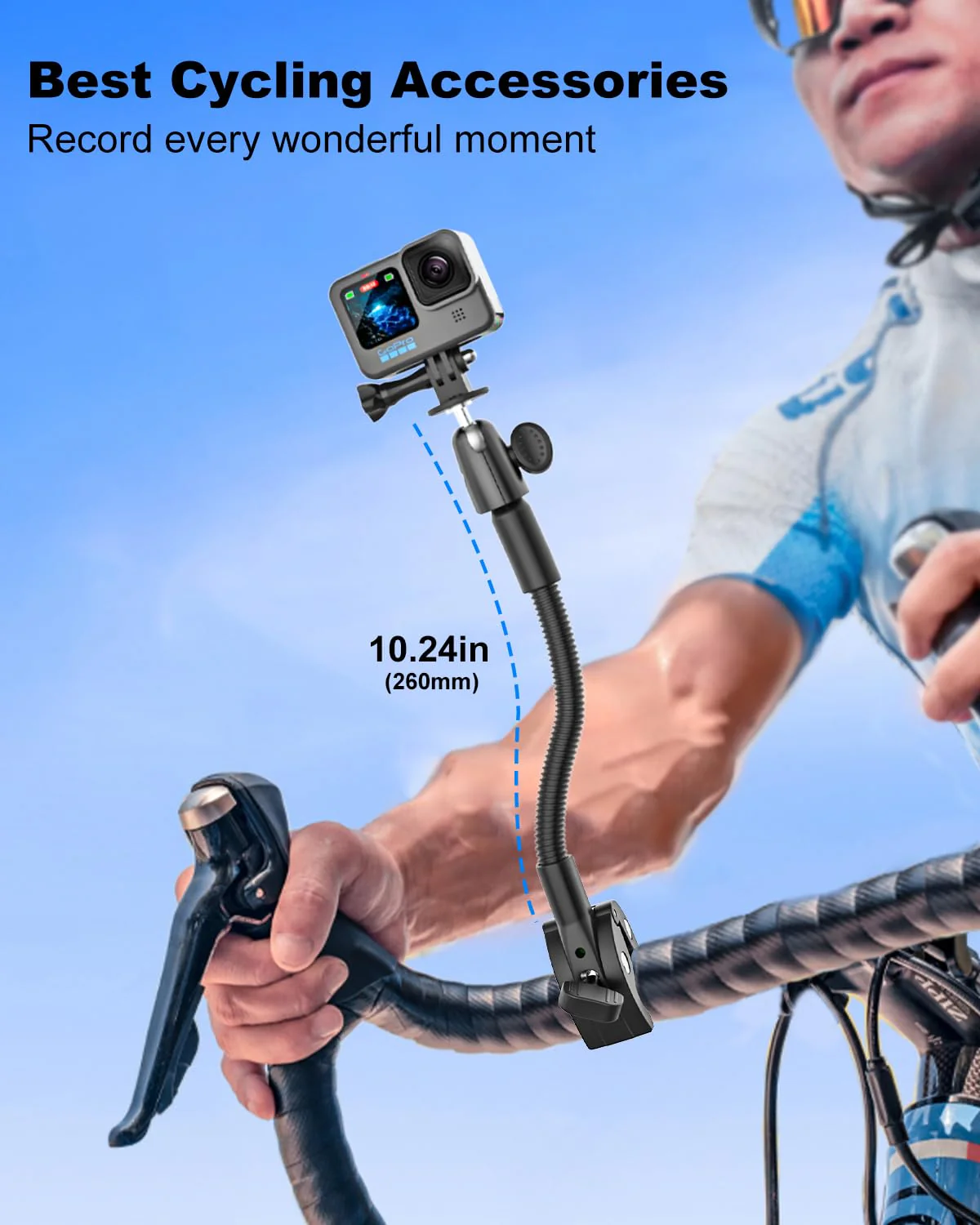 Gooseneck Clamp Camera Mount with 1/4“ 3/8" 5/8" Screw, Go Pro Mounts for Handlebar, Desk, Tube, Cross Bar, Compatible with GoPro Hero 13/Baby Monitor/Logitech Webcam/Insta 360/Field Monitor - Image 2