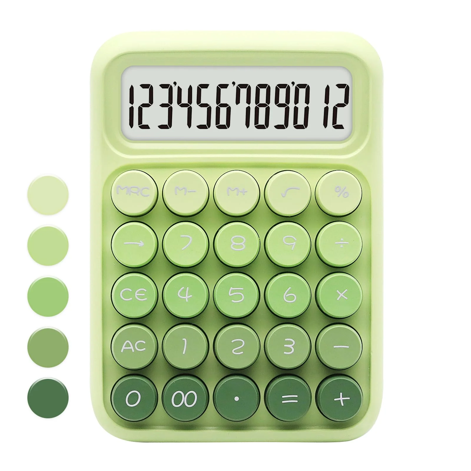 Green Calculator, UPIHO Standard Calculator,Gradient Green Calculator with 12 Digit Display and Big Buttons,Green Office Supplies and Desk Accessories,Cute Calculator for Office,School Gradient Green