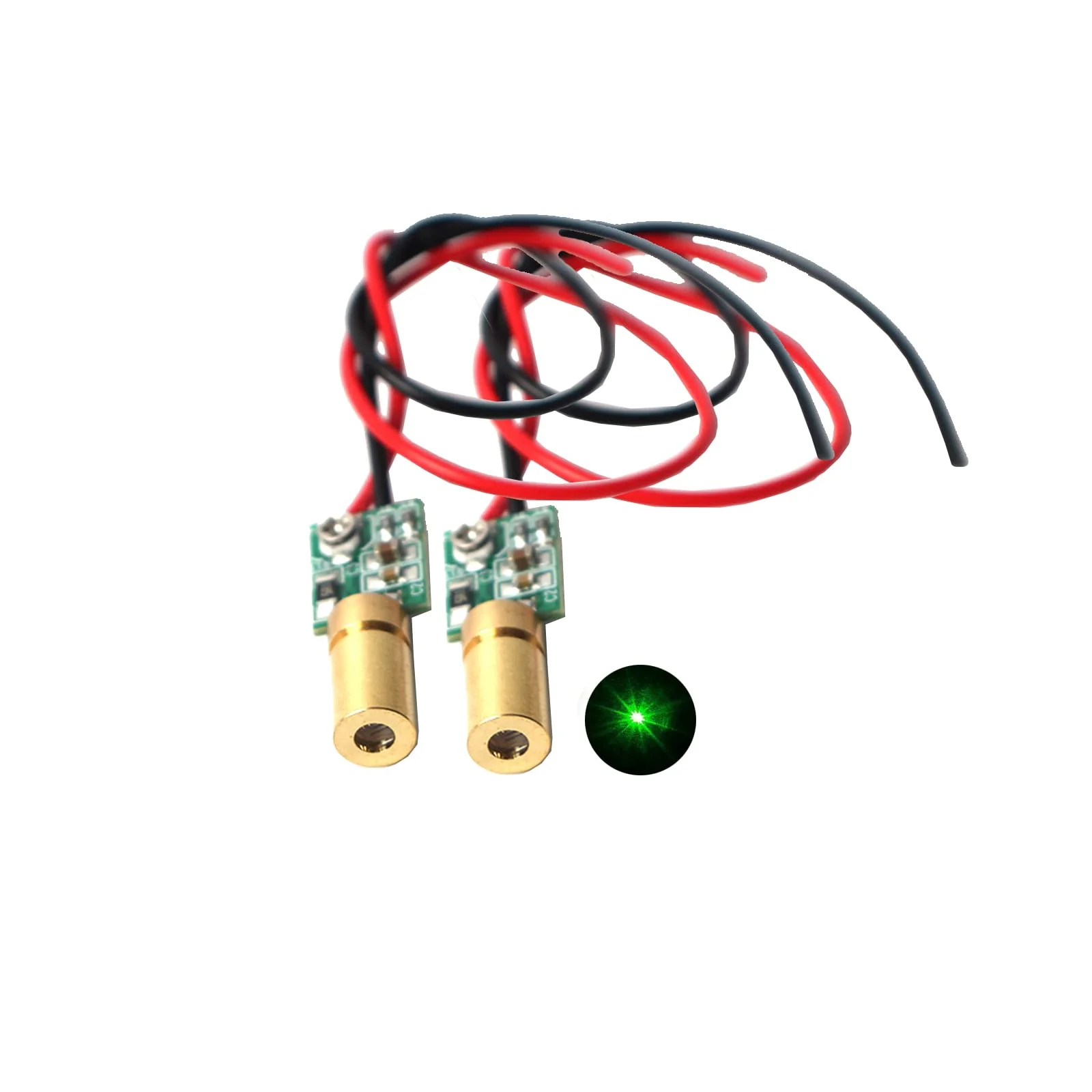 Green Laser Module Industrial Laser Module Adjustable Focal Length 6 mm Point (2) Point-2pack