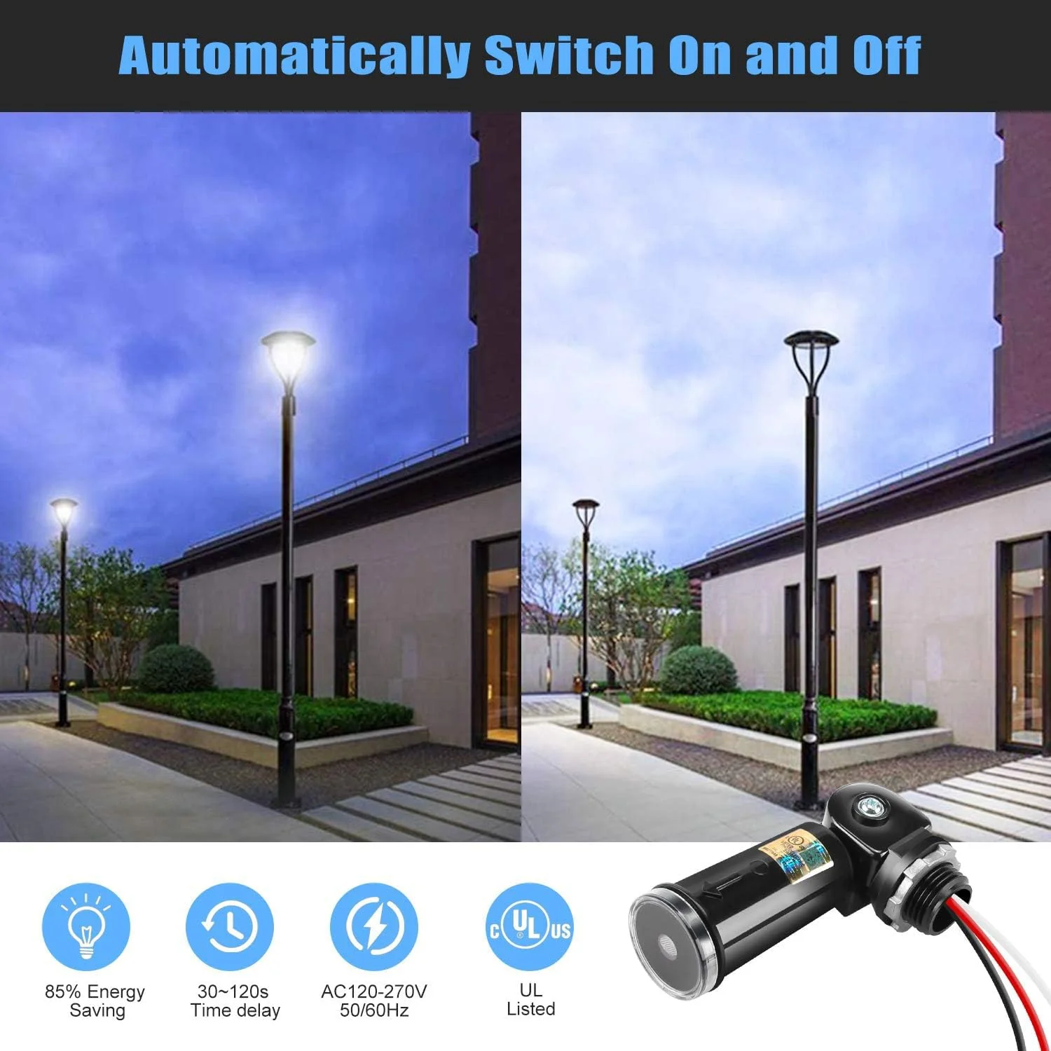 Greluma 2Pcs Dusk to Dawn Photocell Sensor Switch Photoelectric Switch Waterproof IP65 Photocell for Outdoor Lights 110V 120V 220V 240V Input - Image 2
