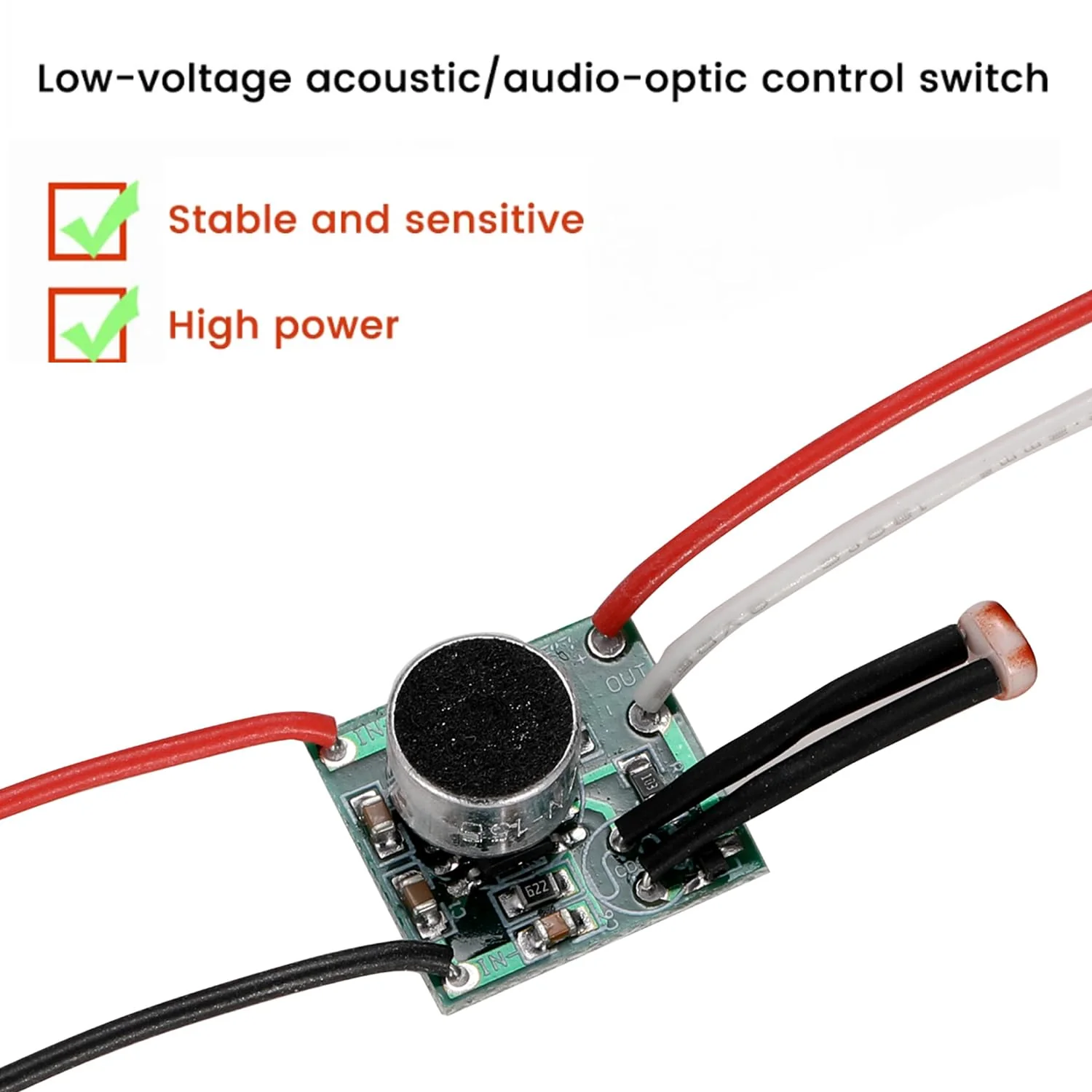 Greluma 3Pcs Sound Light Control Time Delay Switch DC 3-30V Sound Detector Switch Light Sensitive Voice Switch Module High Sensitive Sound Activated Switch - Image 3