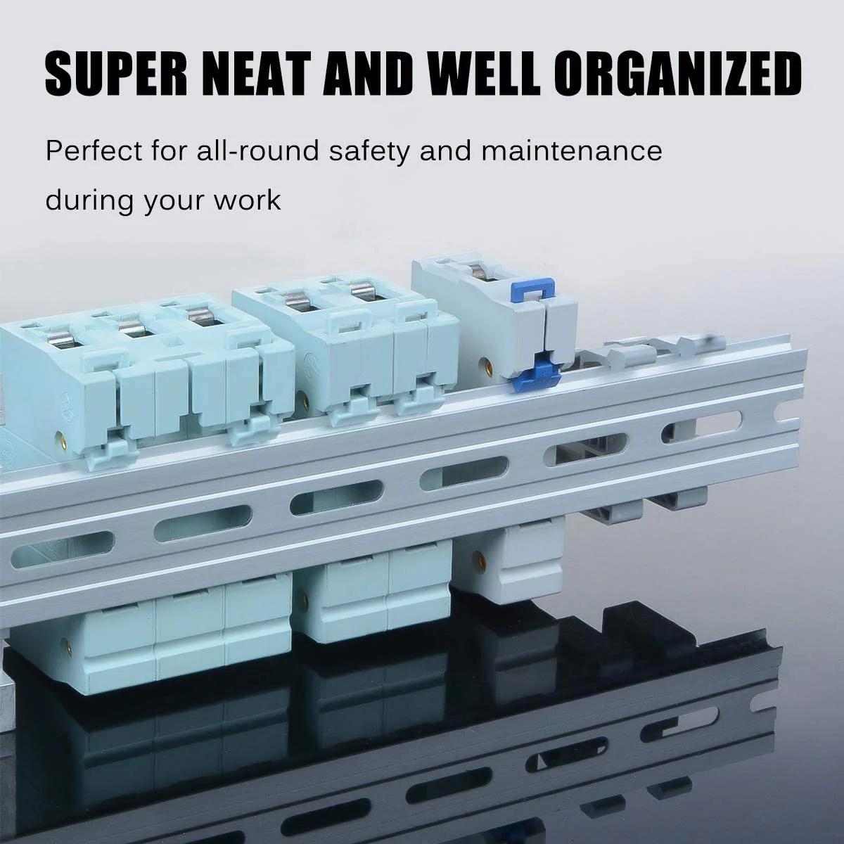 Greluma 4pcs DIN Rail - 2pcs 20cm + 2pcs 30cm Aluminium DIN Rail for Electric Control Cabinets - Width 35mm, Height 7.5mm, Thickness 1.2mm 2 pieces 20 cm + 2 pieces 30 cm - Image 2