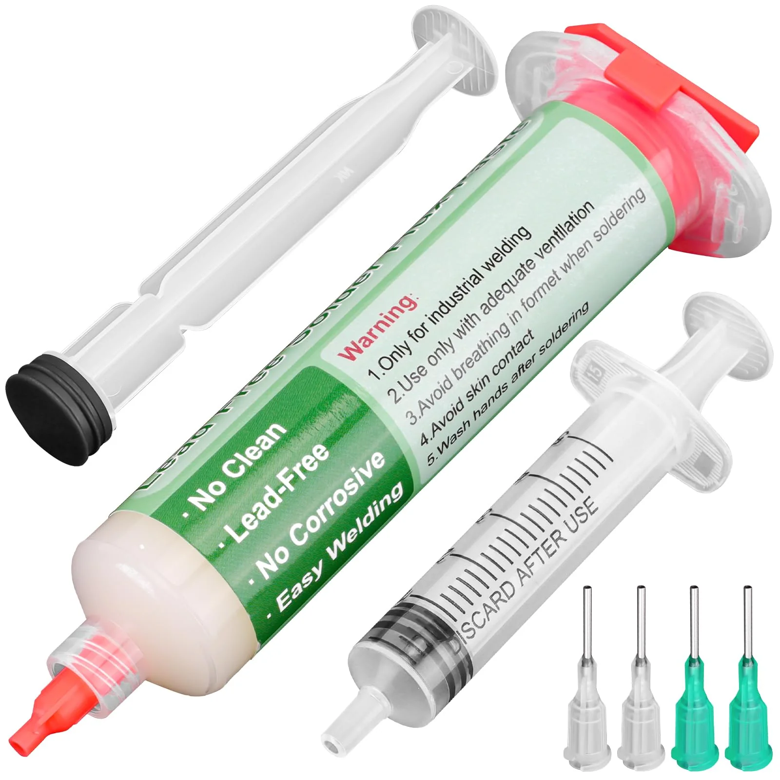 Gruiqrd Flux Soldering, 40 ml Lead-Free Syringe Solder Flux Paste, No Clean Rosin Soldering Paste Flux for BGA LED PCB SMD Electronics Soldering