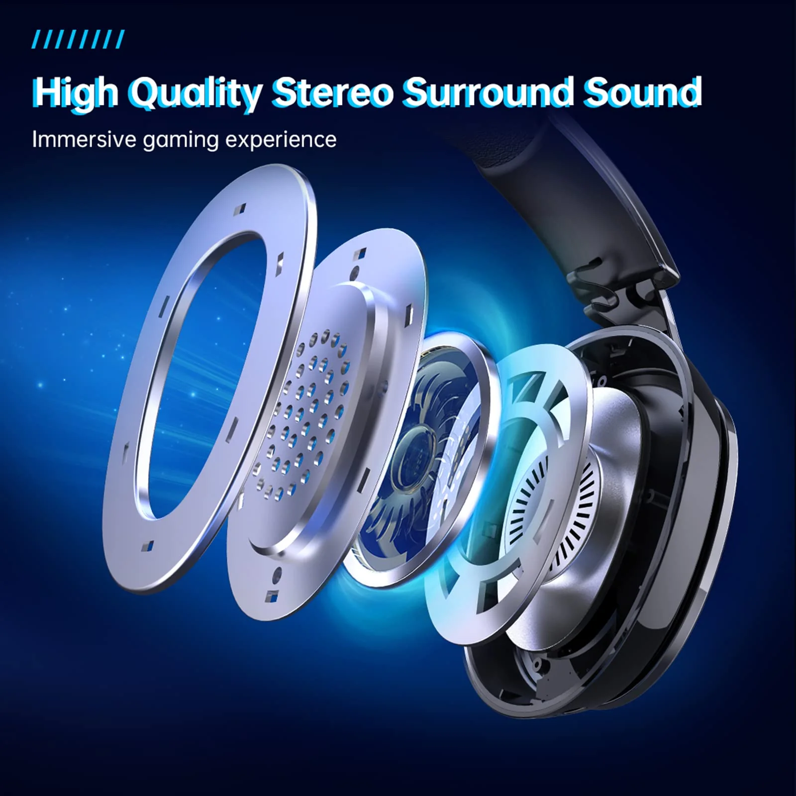 Gtheos 2.4GHz Wireless Gaming Headset for PC, PS4, PS5, Mac, Nintendo Switch, Bluetooth 5.2 Gaming Headphones with Noise Canceling Microphone, Stereo Sound, ONLY 3.5mm Wired Mode for Xbox Series-Black Black - Image 3