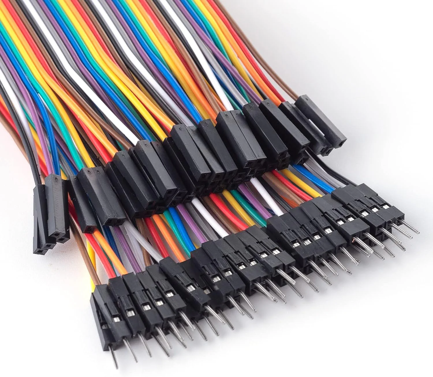 GTIWUNG Pack of 6 40 Pin Jumper Wire Cable, Breadboard Ribbon Cables, 10 cm & 20 cm Female/Male/Male Jumper Cable, 24AWG Wire Bridges for Arduino and Raspberry Pi Breadboard - Image 4