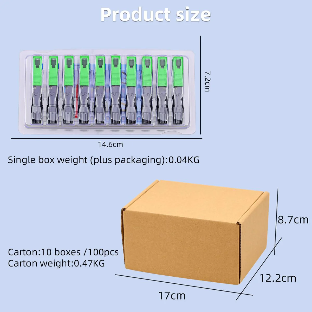 Guakiili Fibre Optic Connector SC-APC Connector Pack of 10, Fibre Optic Cold Splicer SC/APC FTTH Quick Connector with Embedded Leather Wire - Image 6