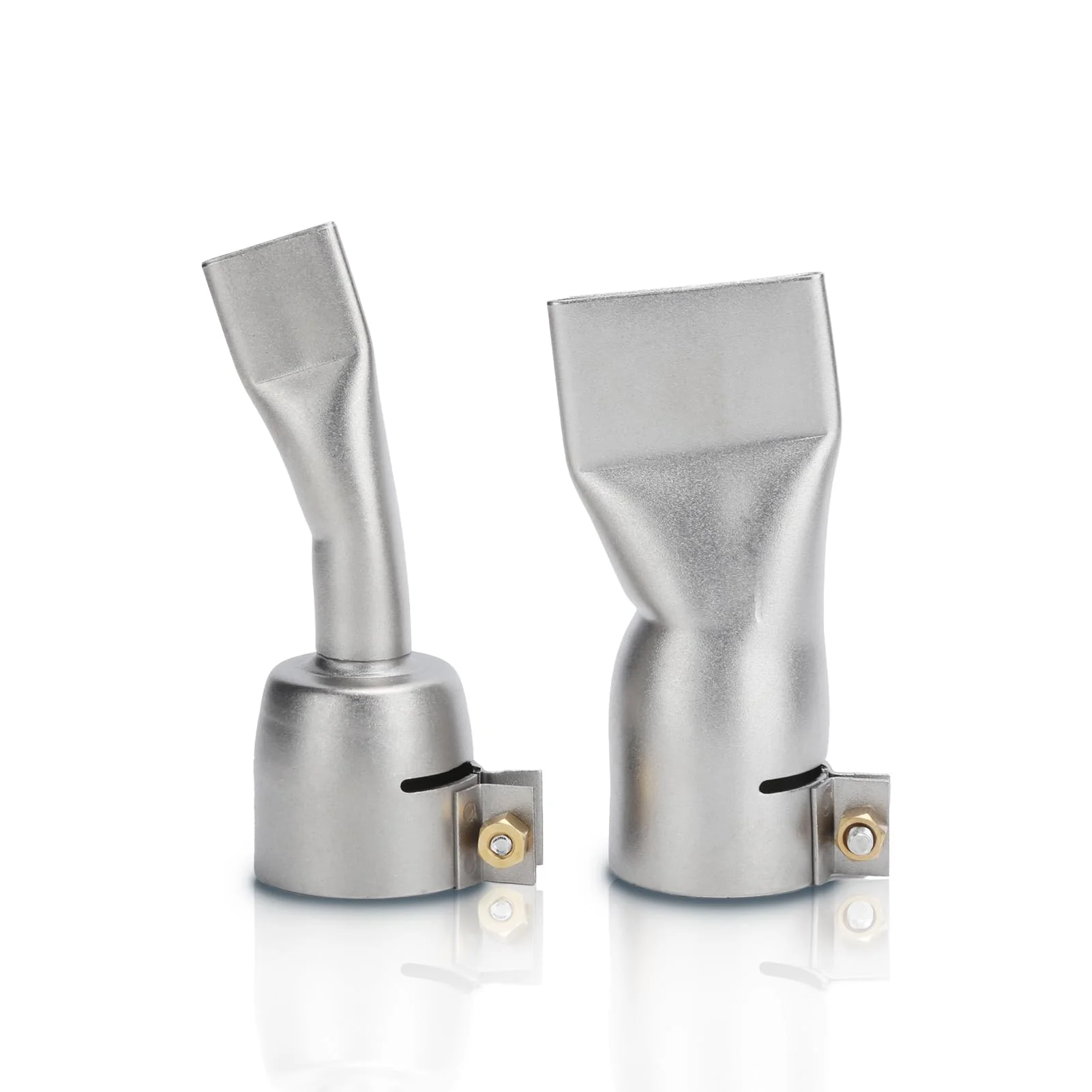Gugxiom Pack of 2 Nozzles, Stainless Steel Nozzles, 20 mm Small and 40 mm Large Tip, Welding Tools for Plastic Heat Gun/Handheld Hot Air Welding Machine