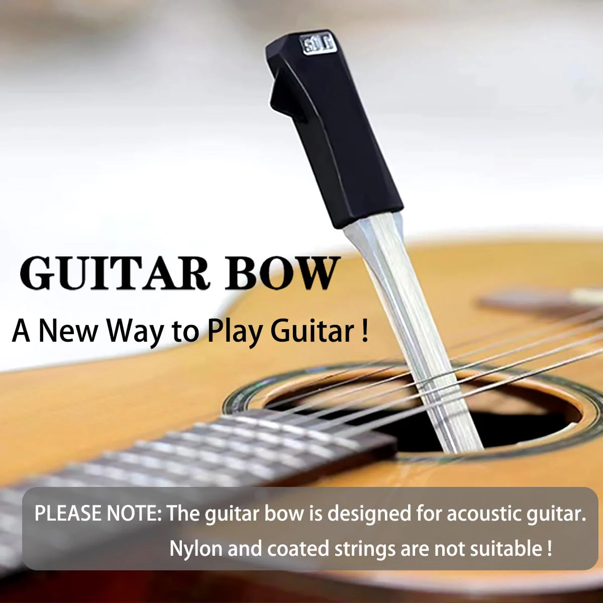 Guitar Bow - Makes Your Guitar a Cello/Violin - 2-in-1 Bow and Pick Fun and Creative Tools for Acoustic Guitar Steel Stringed Instrument - Image 3