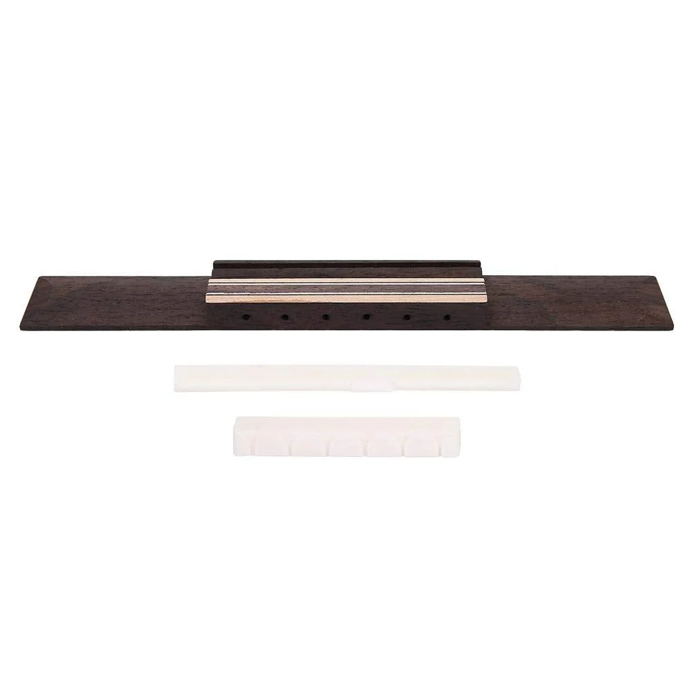 Guitar Bridge Kit, Wooden Classical Bridge Bone Guitars Nut Saddle Replacement