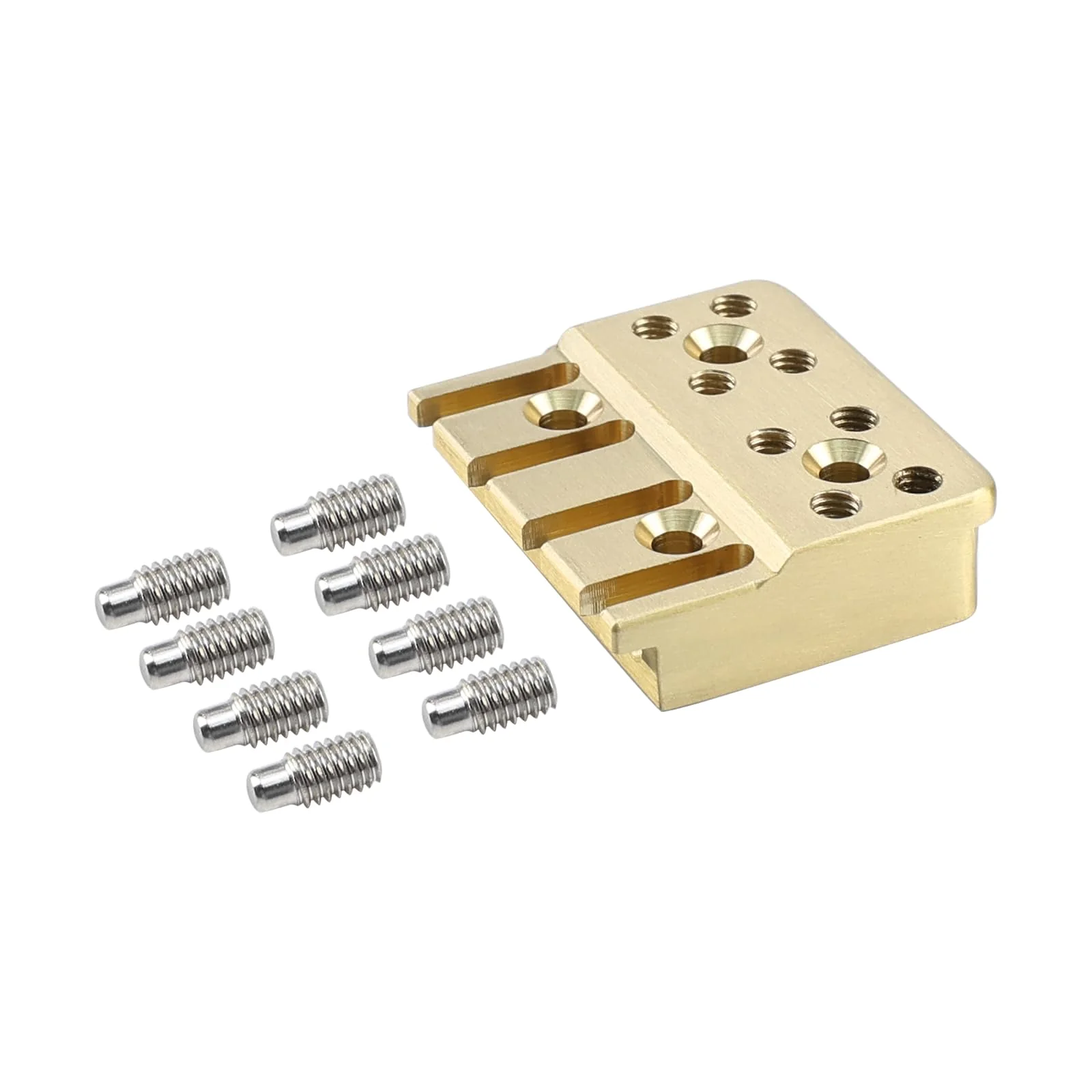 Guitar Bridge String Locks 4 String Bass String Locking Nut Headless Bass Guitar String Lock Brass String Locking for Headless Electric Bass Guitar Replacement Parts （Brass) 4 String Lock Brass natural colour - Image 3