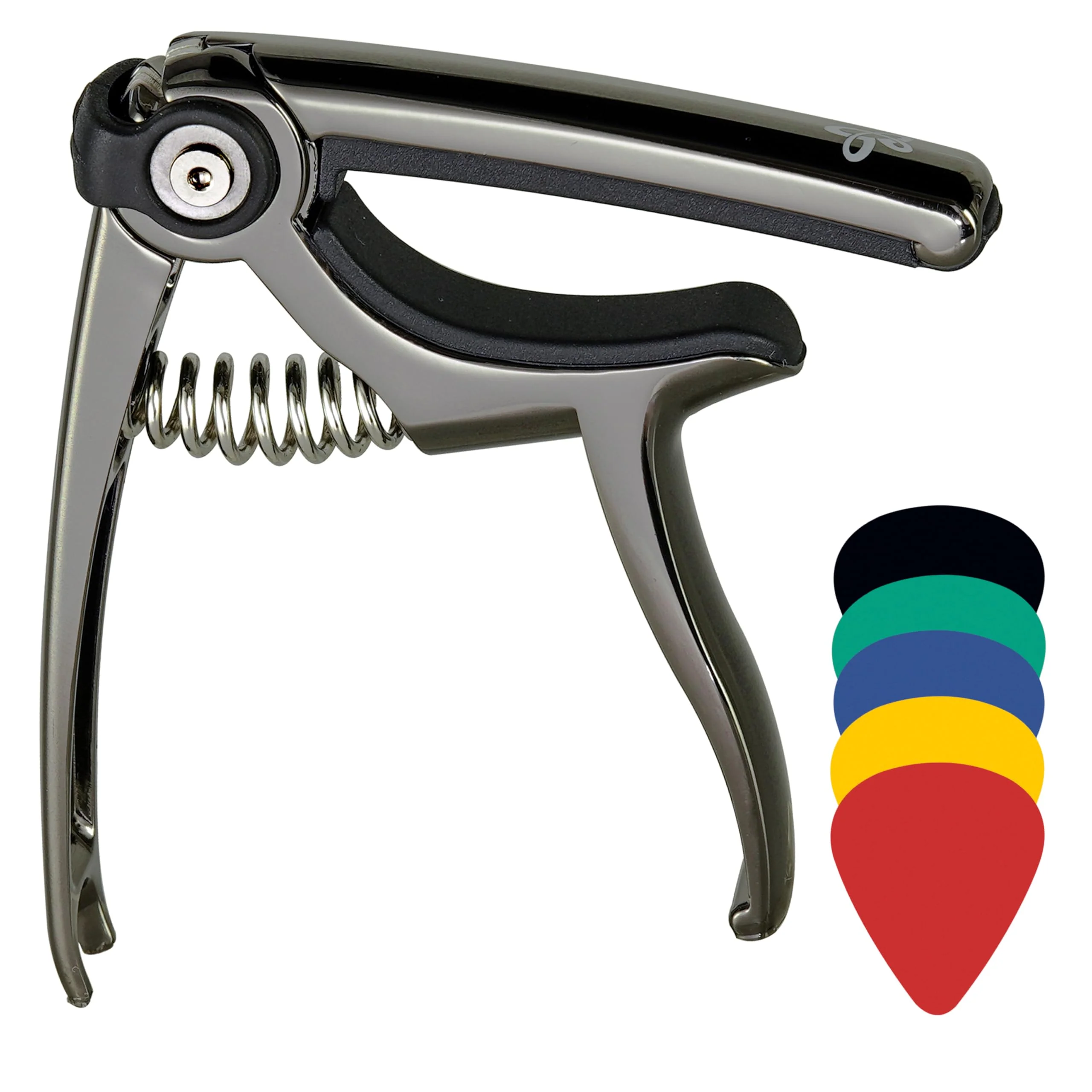 Guitar Capo 4 in 1 for 6 Strings Acoustic and Electric Guitars, 5 Guitar Plectrums and A Pouch Enclosed Free