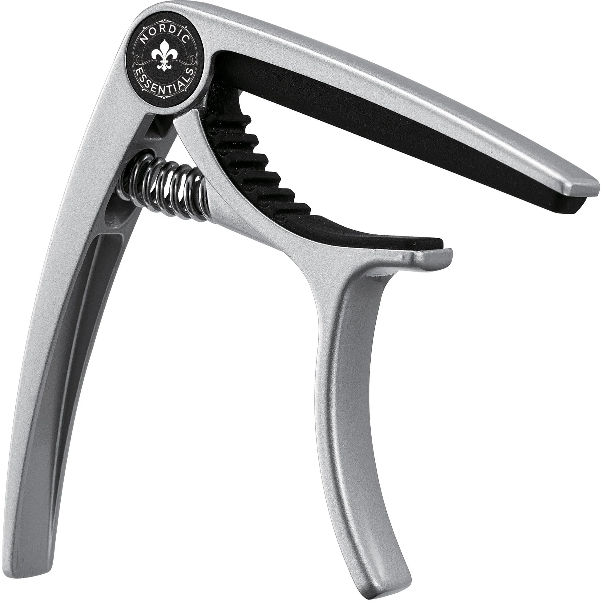 Guitar Capo Deluxe for Acoustic Guitars, Ukulele, Banjo, Mandolin, Bass - Made of Premium Quality Zinc Alloy for 6 & 12 String Instruments - Luxury Accessories by Nordic Essentials Classy Matte Silver