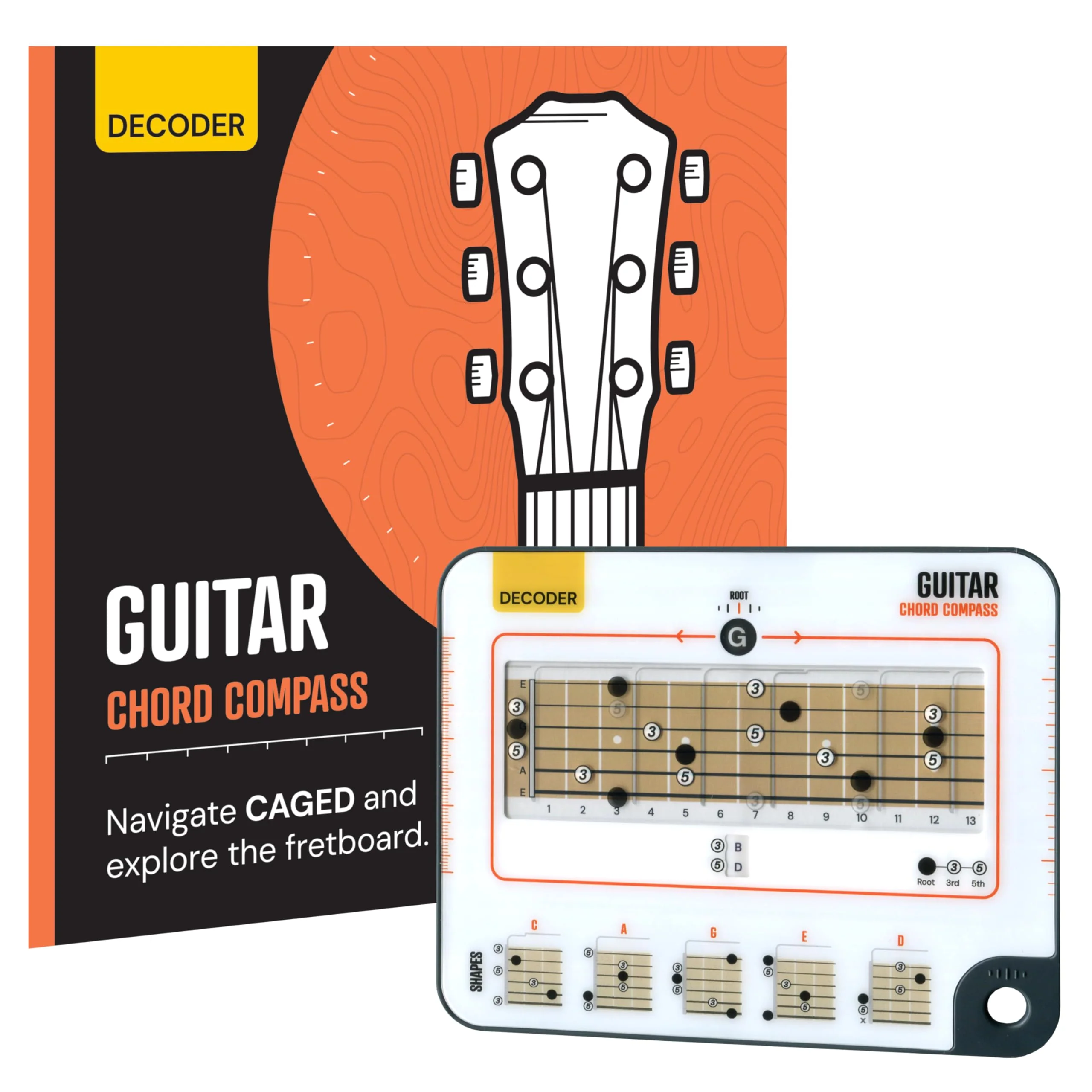Guitar Chord Learning Tool - Chord Compass - Understand CAGED System for Guitar - Build Chords from Chord Structure and Recognising Chord Patterns - For Beginner Guitar and Intermediate Players DEC COMPASS GUITAR BOOK CHORDS