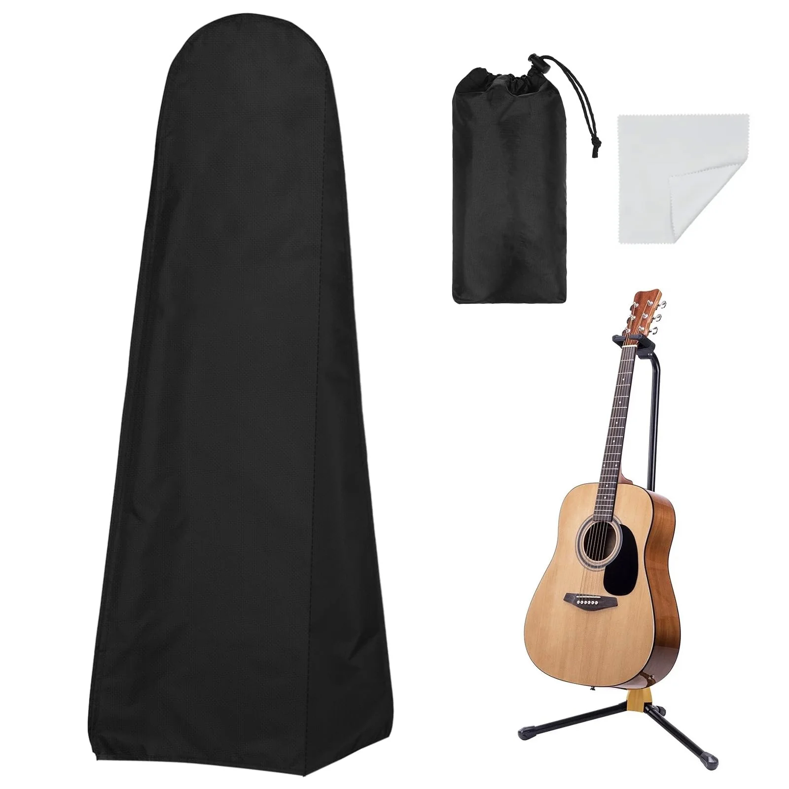 Guitar Dust Cover Protective and Storage for Acoustic Electric and Bass Guitars from Sun Dust Dirt UV Rays Moisture Water Resistant Oxford Fabrics 17"L x 5"W x 43"H Black 43 x 17 x 5 inches