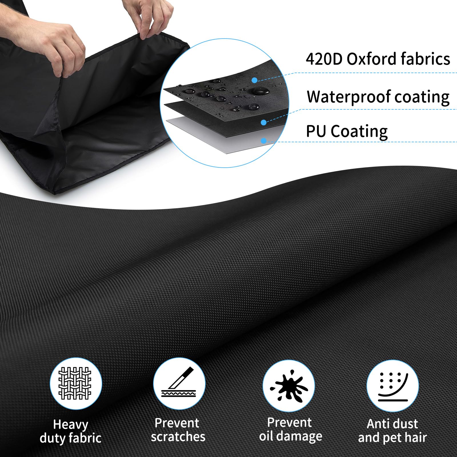 Guitar Dust Cover Protective and Storage for Acoustic Electric and Bass Guitars from Sun Dust Dirt UV Rays Moisture Water Resistant Oxford Fabrics 17"L x 5"W x 43"H Black 43 x 17 x 5 inches - Image 3