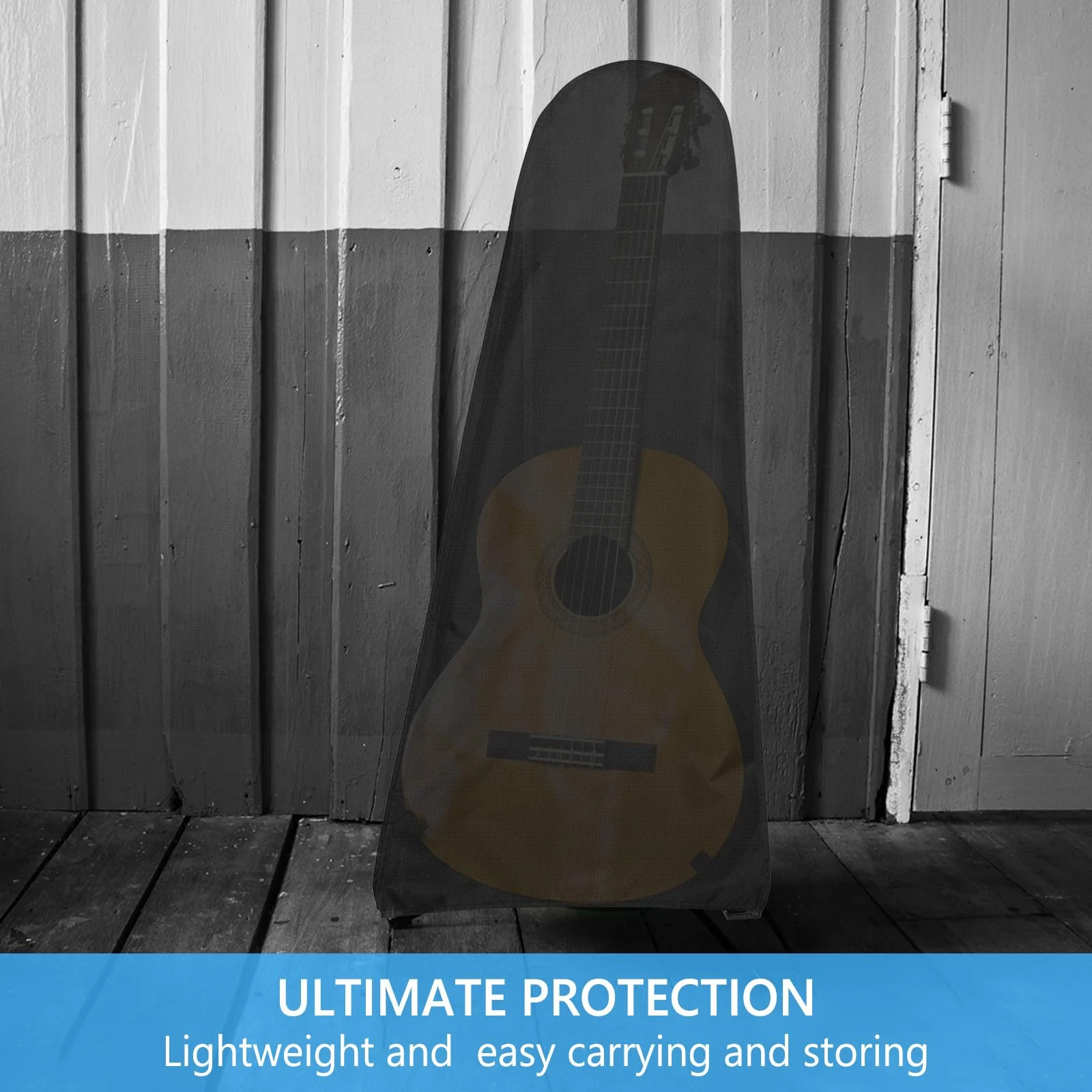 Guitar Dust Cover Protective and Storage for Acoustic Electric and Bass Guitars from Sun Dust Dirt UV Rays Moisture Water Resistant Oxford Fabrics 17"L x 5"W x 43"H Black 43 x 17 x 5 inches - Image 7