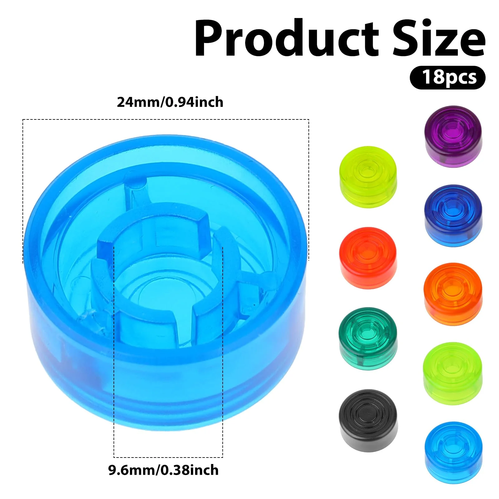 Guitar Effect Pedal Footswitch Toppers 18Pcs Foot Nail Cap Protection Cap Multi-colored Foot Switch Button Cover for Common Pedal Switches - Image 2