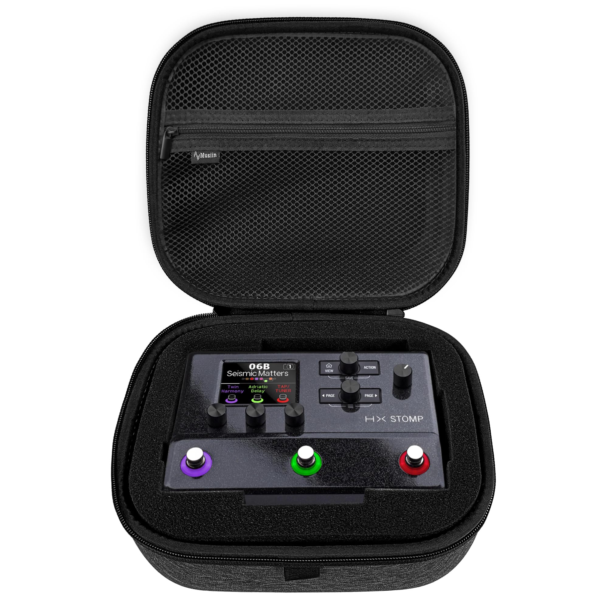 Guitar Effects Pedal Case Compatible with Line 6 HX Stomp, Portable, Shockproof, and Waterproof for Daily protect Ultimate Music Creation.