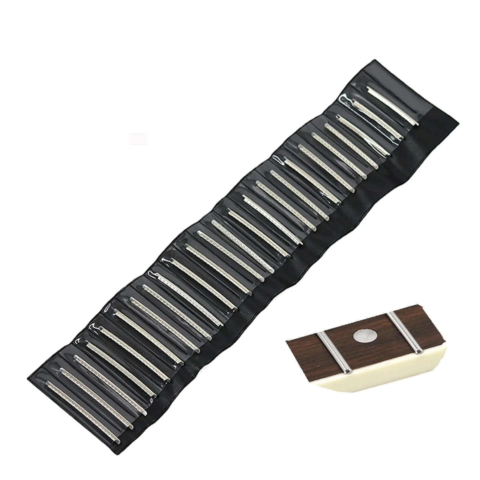 Guitar Fret Wires High Strength Stainless Steel Fret Wire Set Guitar Parts Accessory Replacement, for Electric Guitar, Ready to Use after installation(Stainless Steel 2.4mm Round 24PCS) Stainless Steel 2.4mm Round 24PCS