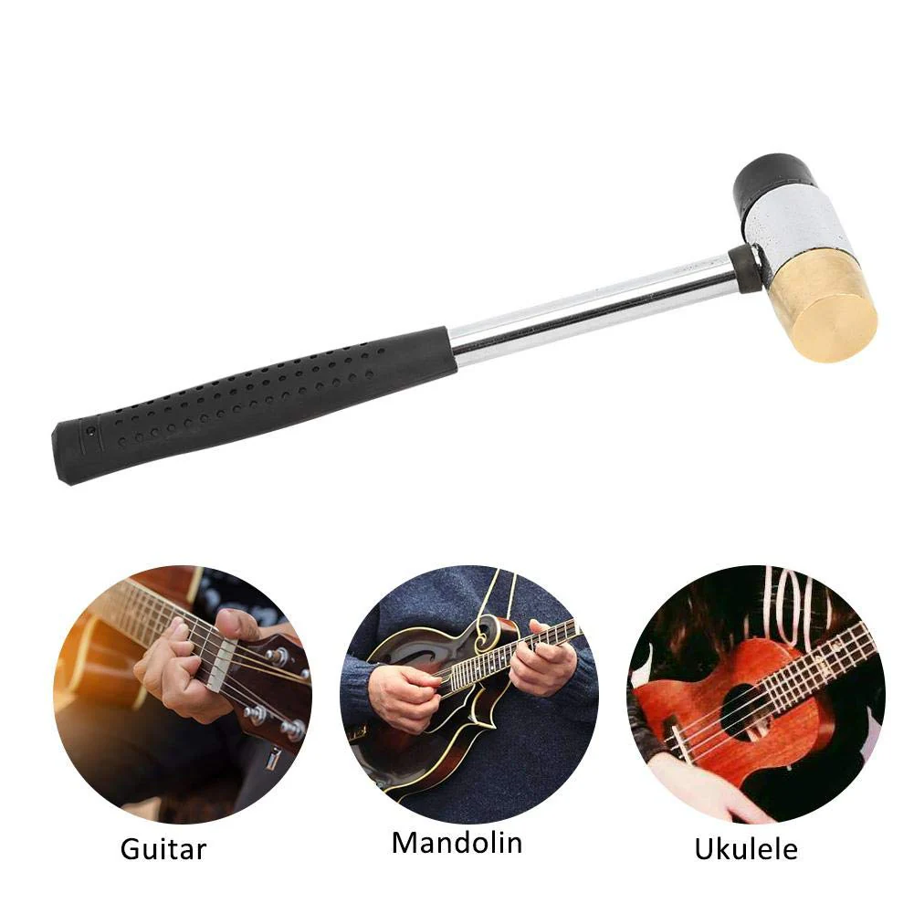 Guitar Hammer, Black Guitar Plastic Hammer Brass and Rubber Head Guitar Fret Hammer Ukulele Musical Instrument Accessories - Image 5