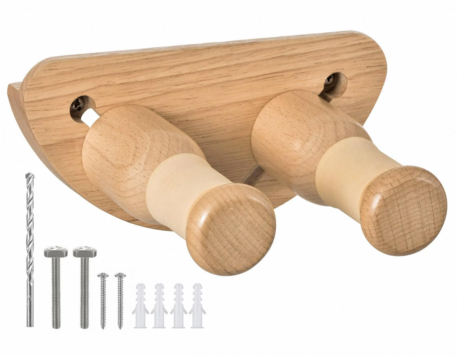 Guitar Hanger, Solid Wood Wall Mount Guitar Holder Adjustable Width Wall Hanging Stand for Guitar Bass Banjo Violin and More