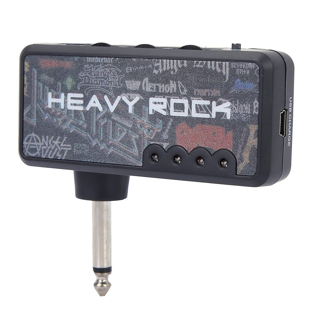 Guitar Headphone Amp, Bass Headphone Amp Portable Guitar Amp Mini Plug Guitar Amplifier Rechargeable Electric Guitar Bass Amp for Electric Guitar