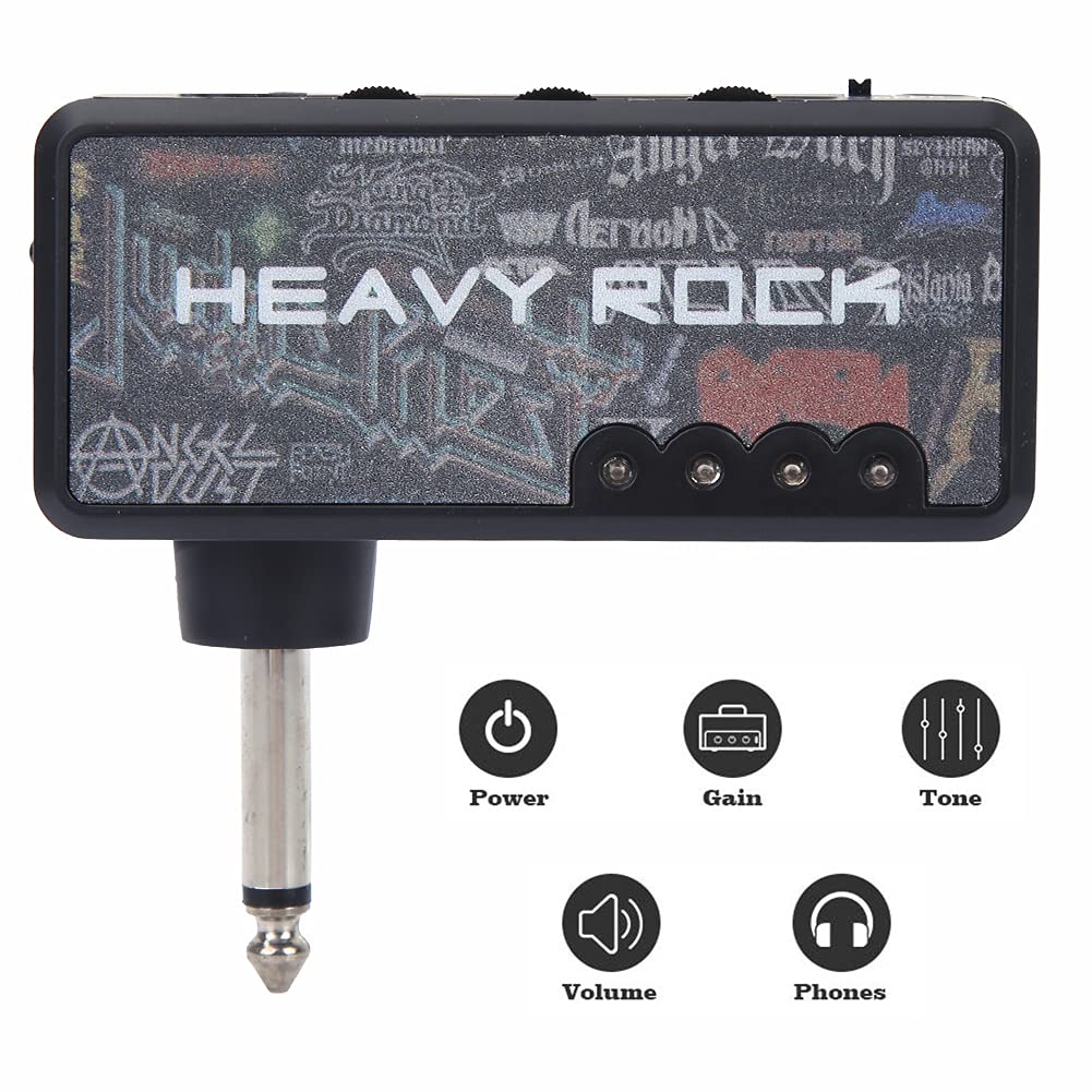 Guitar Headphone Amp, Bass Headphone Amp Portable Guitar Amp Mini Plug Guitar Amplifier Rechargeable Electric Guitar Bass Amp for Electric Guitar - Image 5