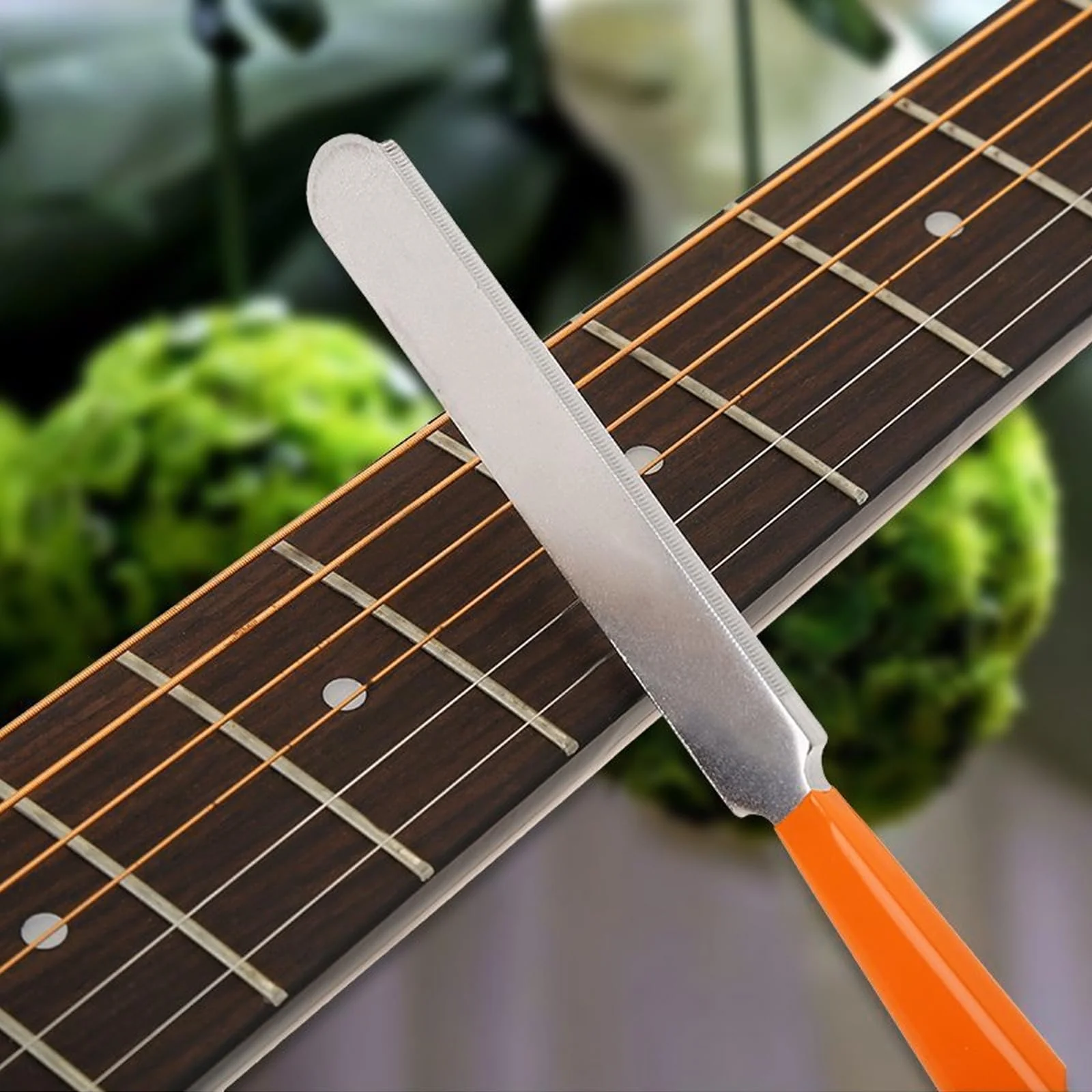 Guitar Luthier Tool Set,Including Fret Crowning File,Guitar Radius Gauge,String Action Ruler Gauge,Blades Feeler Gauge,Needle File,Fingerboard Guards for Guitar and Bass Setup - Image 3