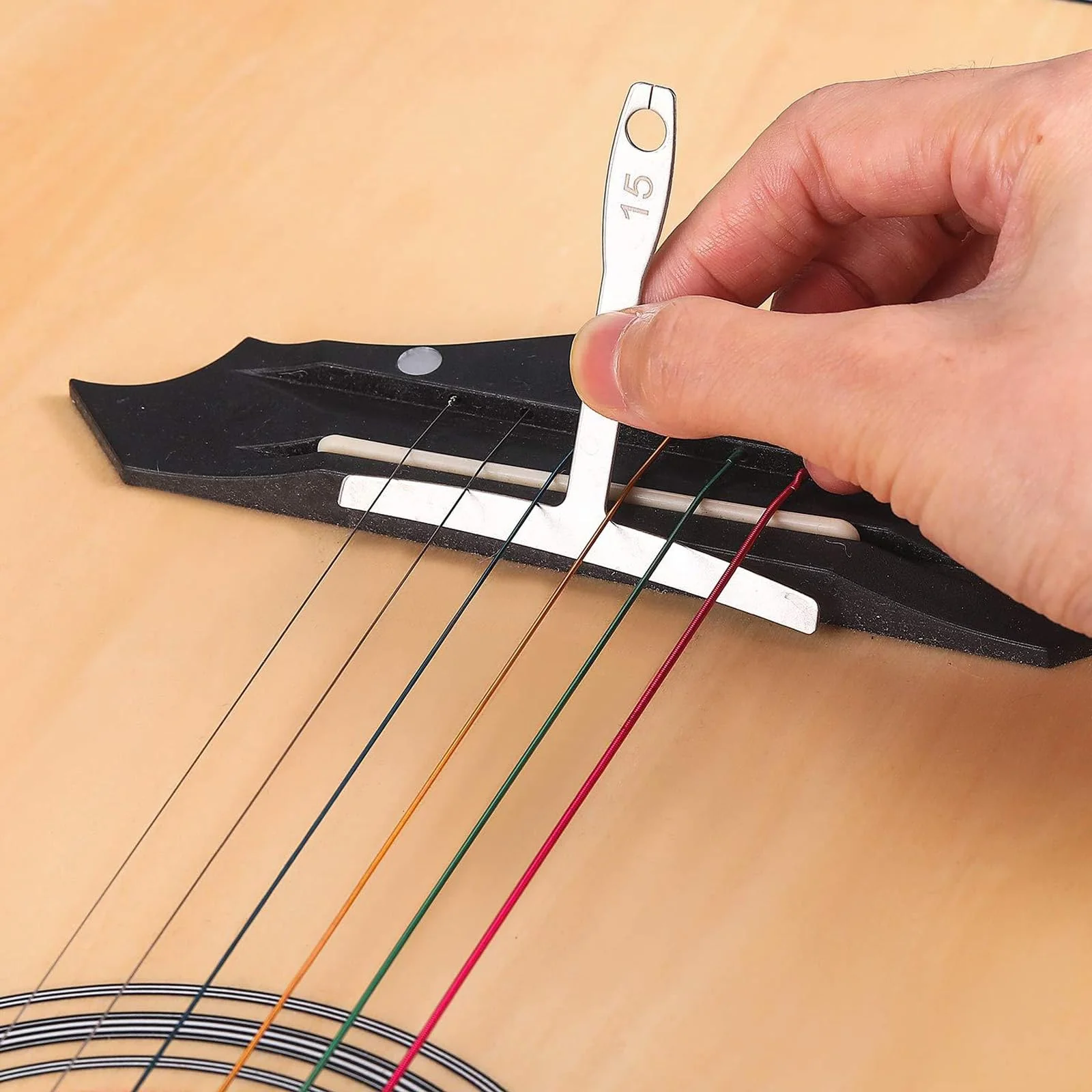 Guitar Luthier Tool Set,Including Fret Crowning File,Guitar Radius Gauge,String Action Ruler Gauge,Blades Feeler Gauge,Needle File,Fingerboard Guards for Guitar and Bass Setup - Image 4