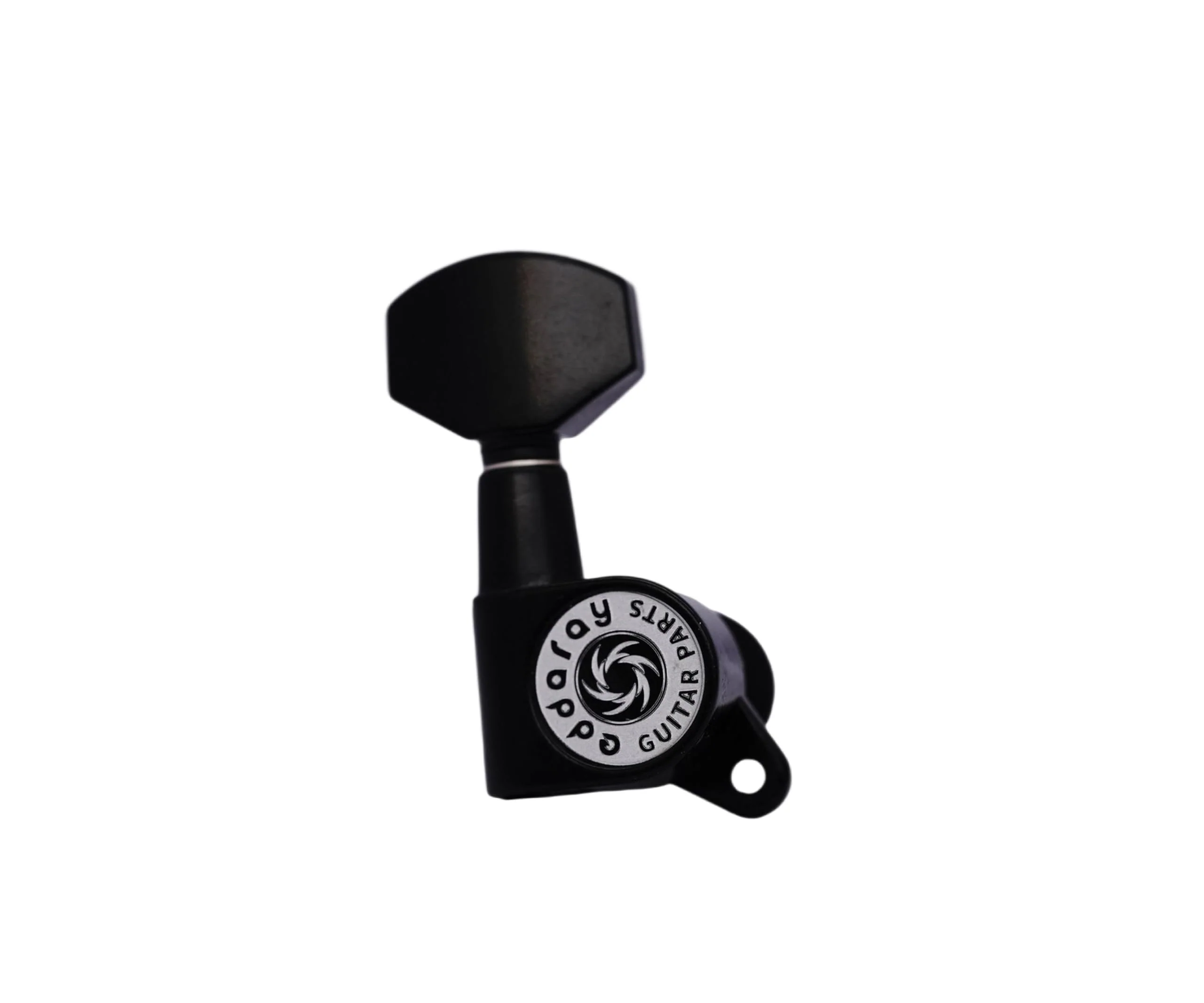 Guitar Machine Heads (3R + 3L) – 1:15 Gear Ratio Sealed Tuning Key Pegs Tuners Set with Hexagonal Shaped Knob Replacement, (E-1001, Black) 3R + 3L - Image 3