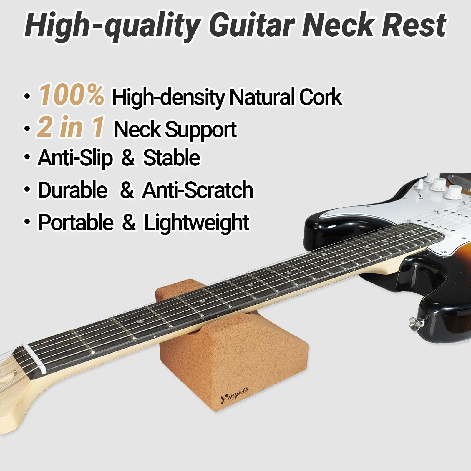 Guitar Neck Rest, Natural Cork Guitar Neck Support Pillow Cradle Holder, String Instrument Luthier Tool for String Changing, Repair, Cleaning, Guitar Workstation, Guitar Accessories - Image 5