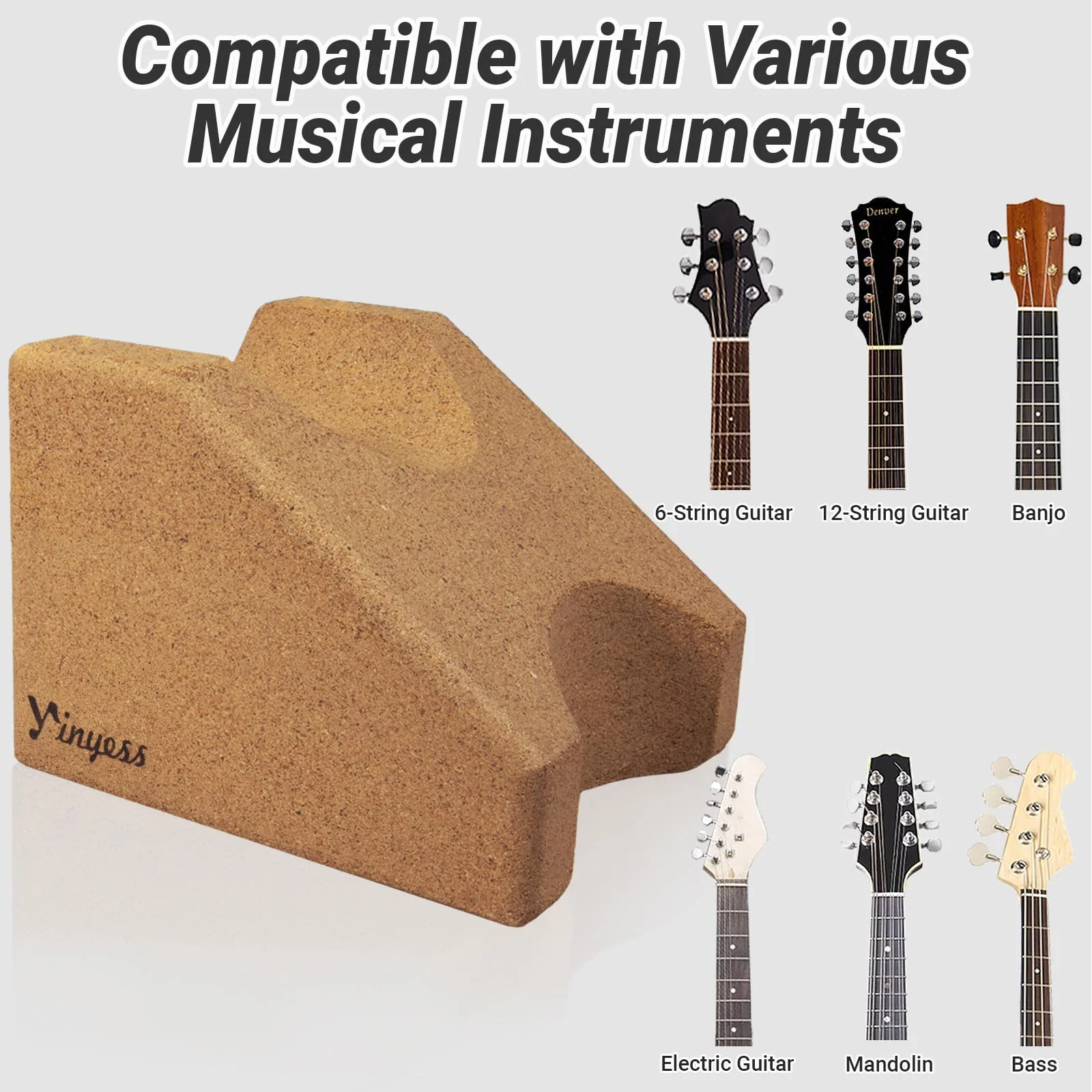 Guitar Neck Rest, Natural Cork Guitar Neck Support Pillow Cradle Holder, String Instrument Luthier Tool for String Changing, Repair, Cleaning, Guitar Workstation, Guitar Accessories - Image 7