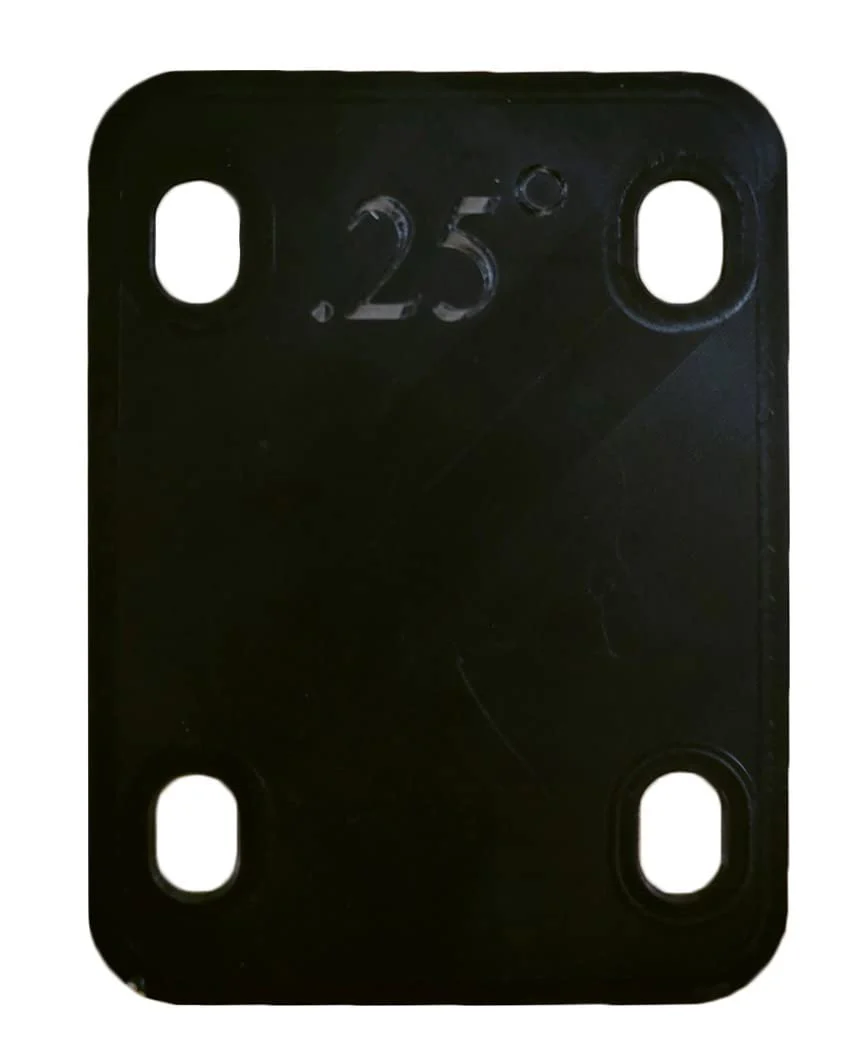 Guitar Neck Shims 3Pcs 0.25°, 0.5°, and 1°Degree Nylon Gasket for Guitar and Bass Bolt-on Neck Repair 3 x 2.2inch Black (Black) - Image 3