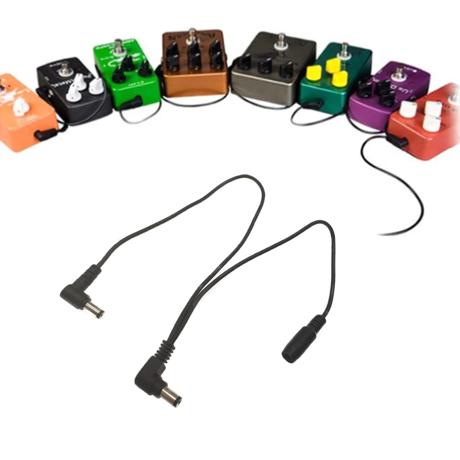 Guitar Pedal Effect Power Cable, Guitar Pedal Board Daisy Chain Power Supply Cables, 1 to 2 Way Guitar Power Supply Cord, Power Cable Chain for DC 9V Guitar Pedal Power Supply Adapter Plug Black 1 to 2 - Image 5