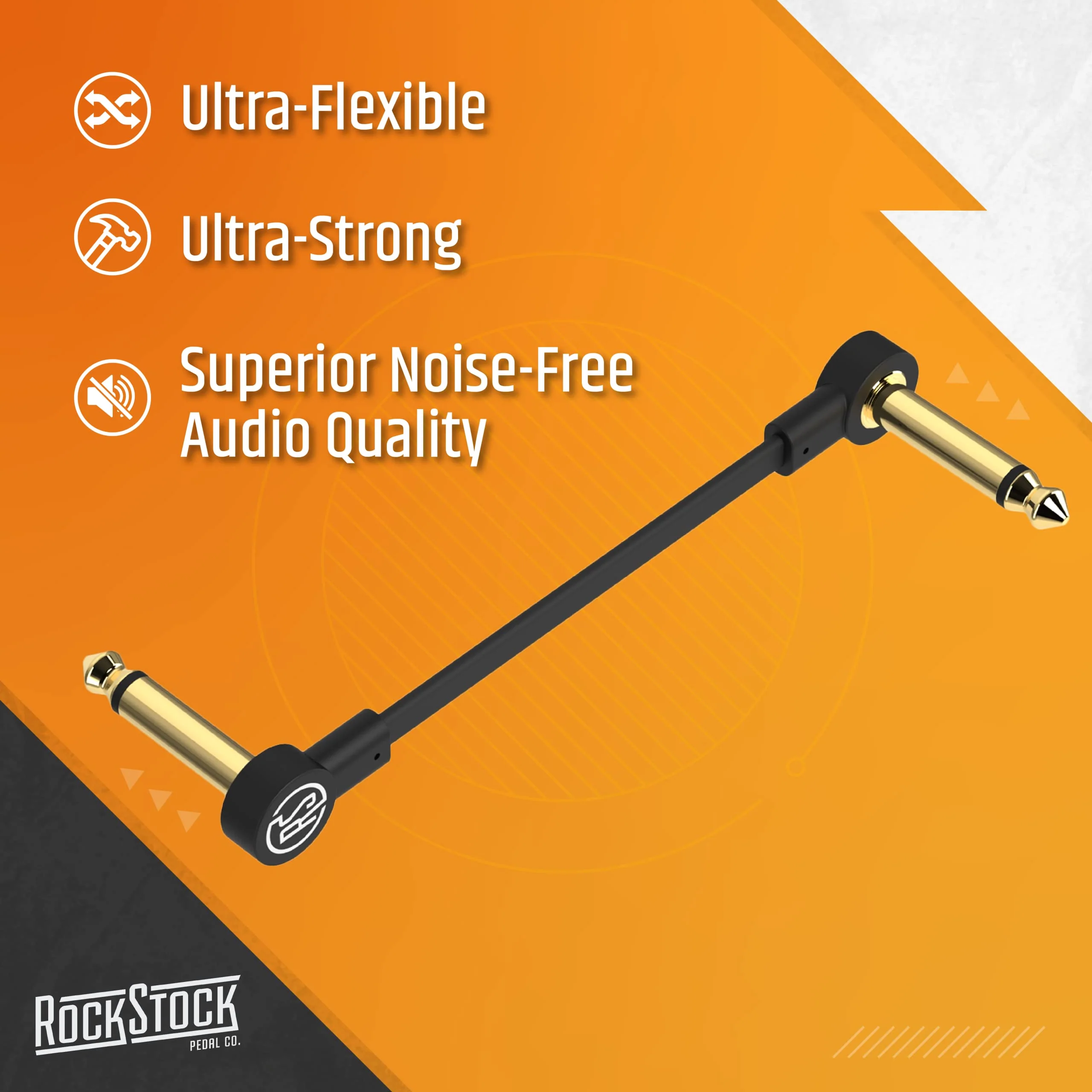 Guitar Pedal Patch Cables - 4 Inch S-Shape Right Angle Pedal Board Cable to Maximize Space - Durable & Low Noise Gold Plated Connectors 4 Inches - Image 2