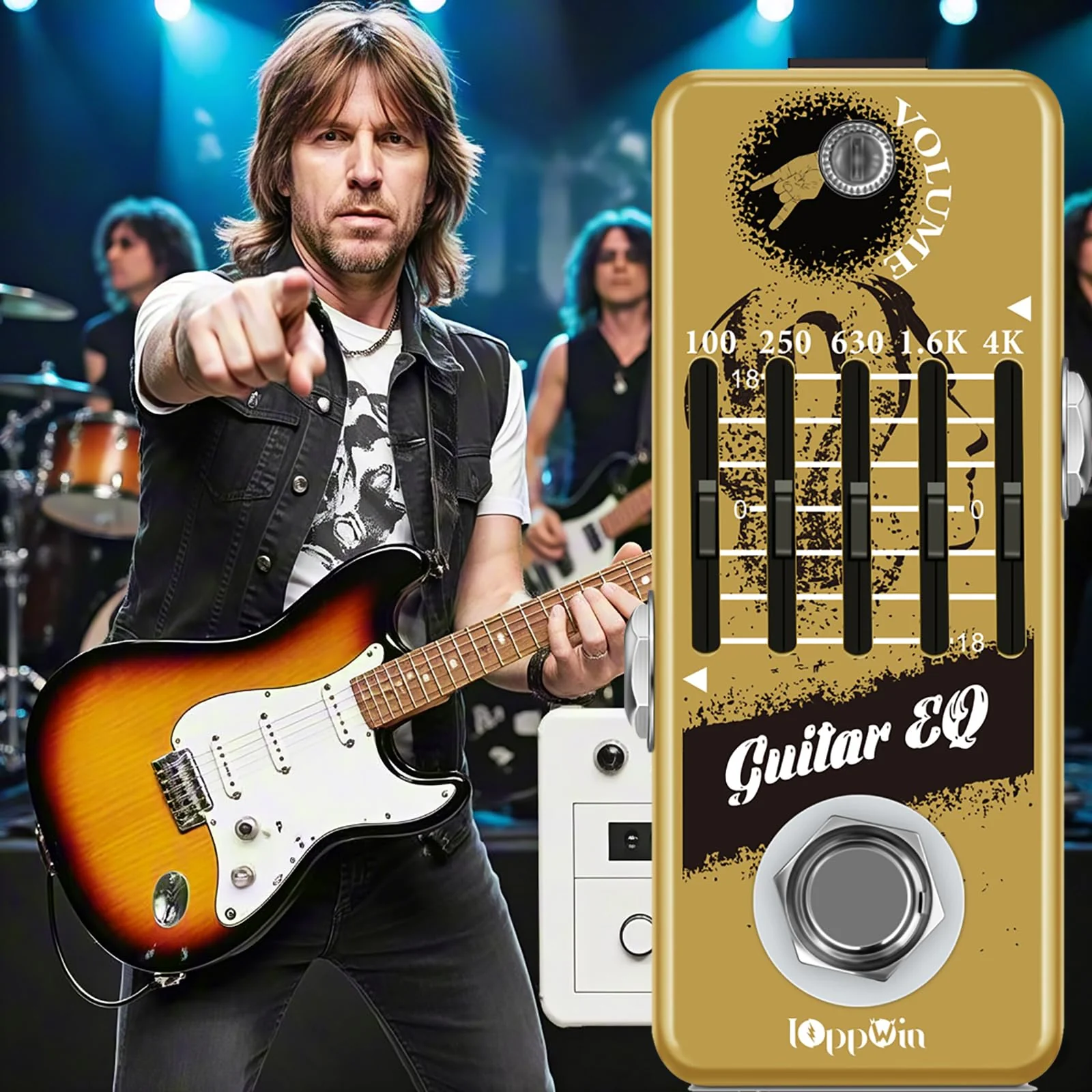Guitar Pedals, 5-Band Guitar Graphic Equalizer Pedal with Master Level Control - True Bypass & Metal Shell - Image 4