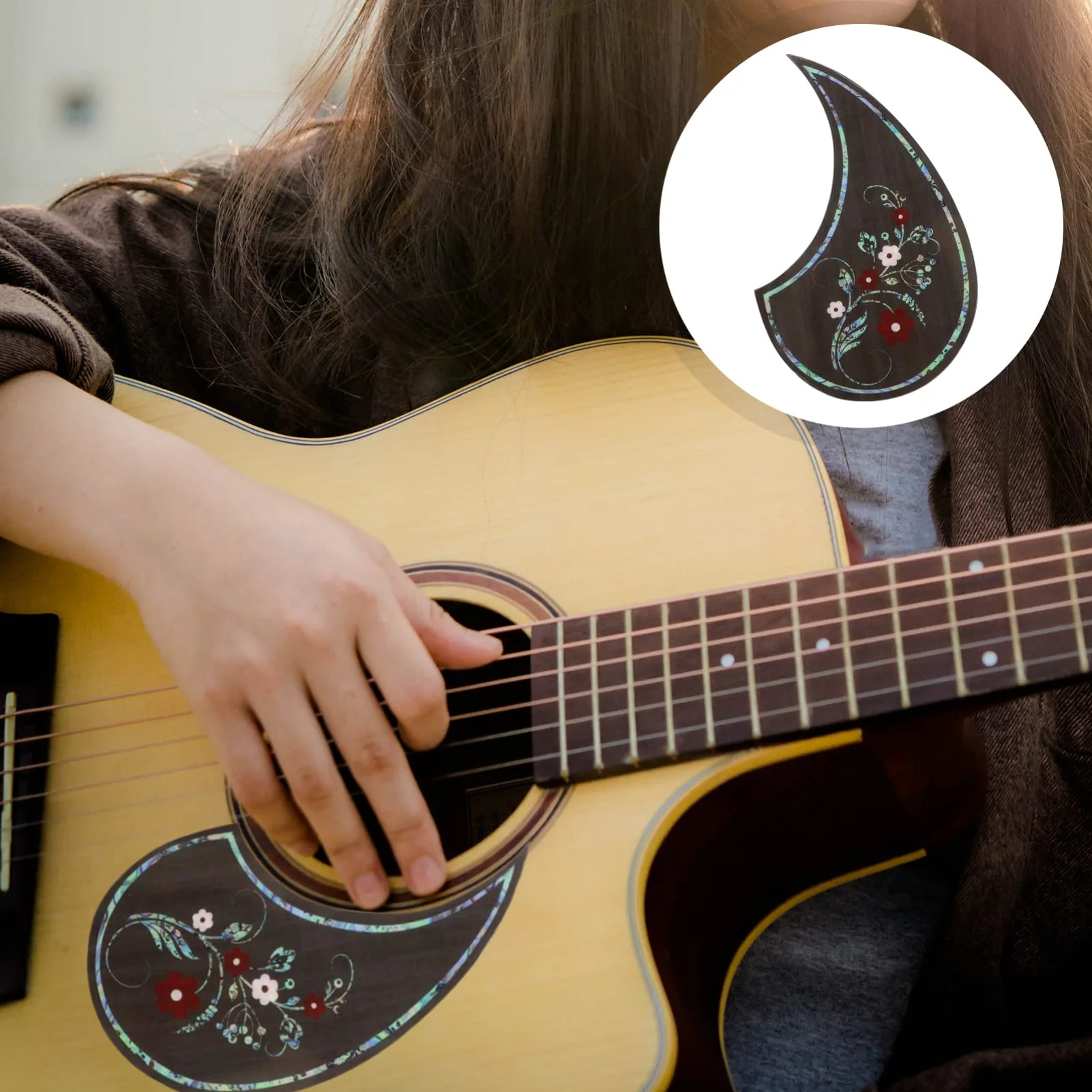 Guitar Pick Acoustic Guitar Pickguard Comma Shape 1Pc Guitar Pickguard Sticker Convenient Sticker Guitar ( Assorted Color ) Teardrop Shape Pickguard Comma Shape Pick Guard - Image 8