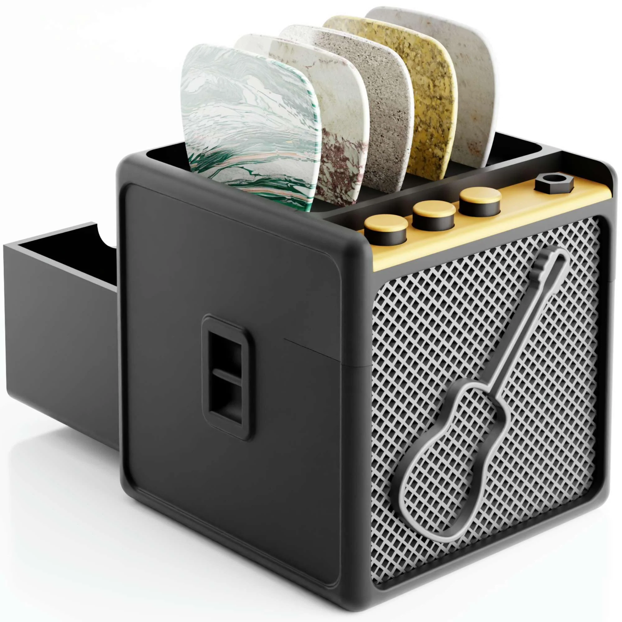 Guitar Pick Display Holder - Stylish Organizer for Music Enthusiasts and Musicians (Black) Black
