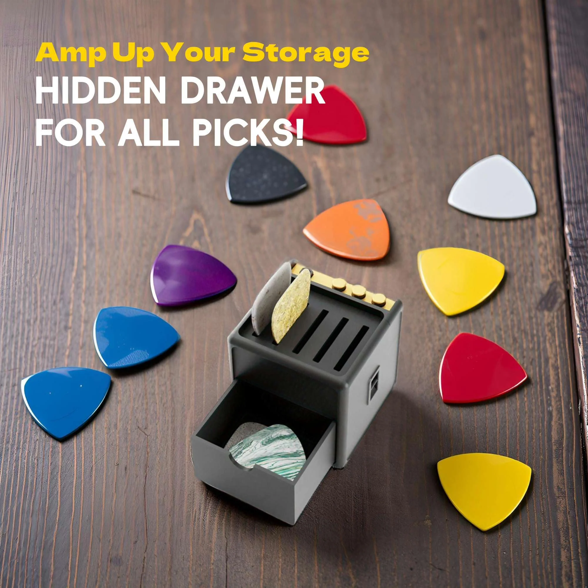Guitar Pick Display Holder - Stylish Organizer for Music Enthusiasts and Musicians (Black) Black - Image 3