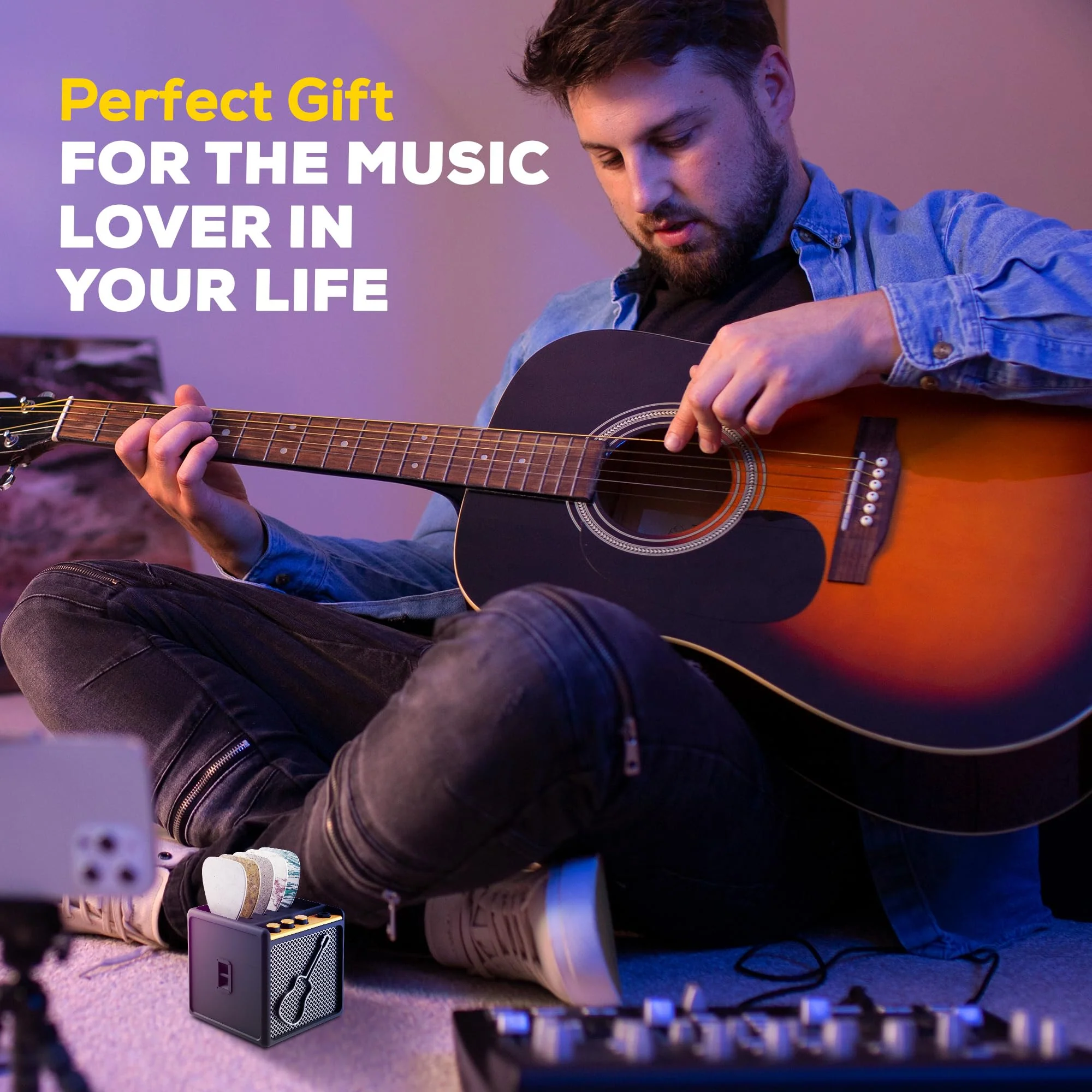 Guitar Pick Display Holder - Stylish Organizer for Music Enthusiasts and Musicians (Black) Black - Image 6