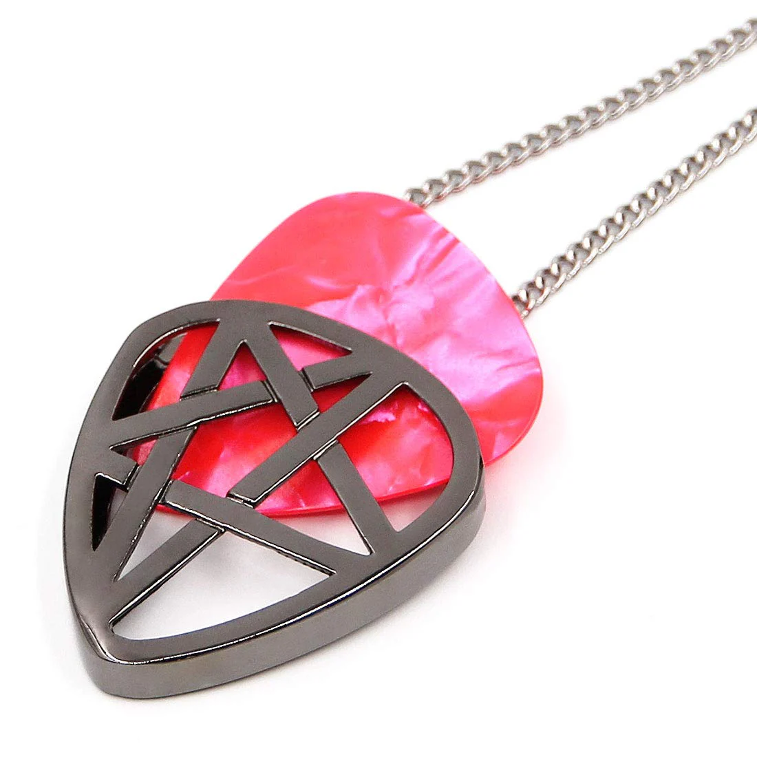 Guitar Pick Holder Necklace for Guitarists/Guitar Picks Keeper Storage Pendant Necklace Stainless Steel Music Lovers Musicians Gifts… (Metal Black, Star) Metal Black