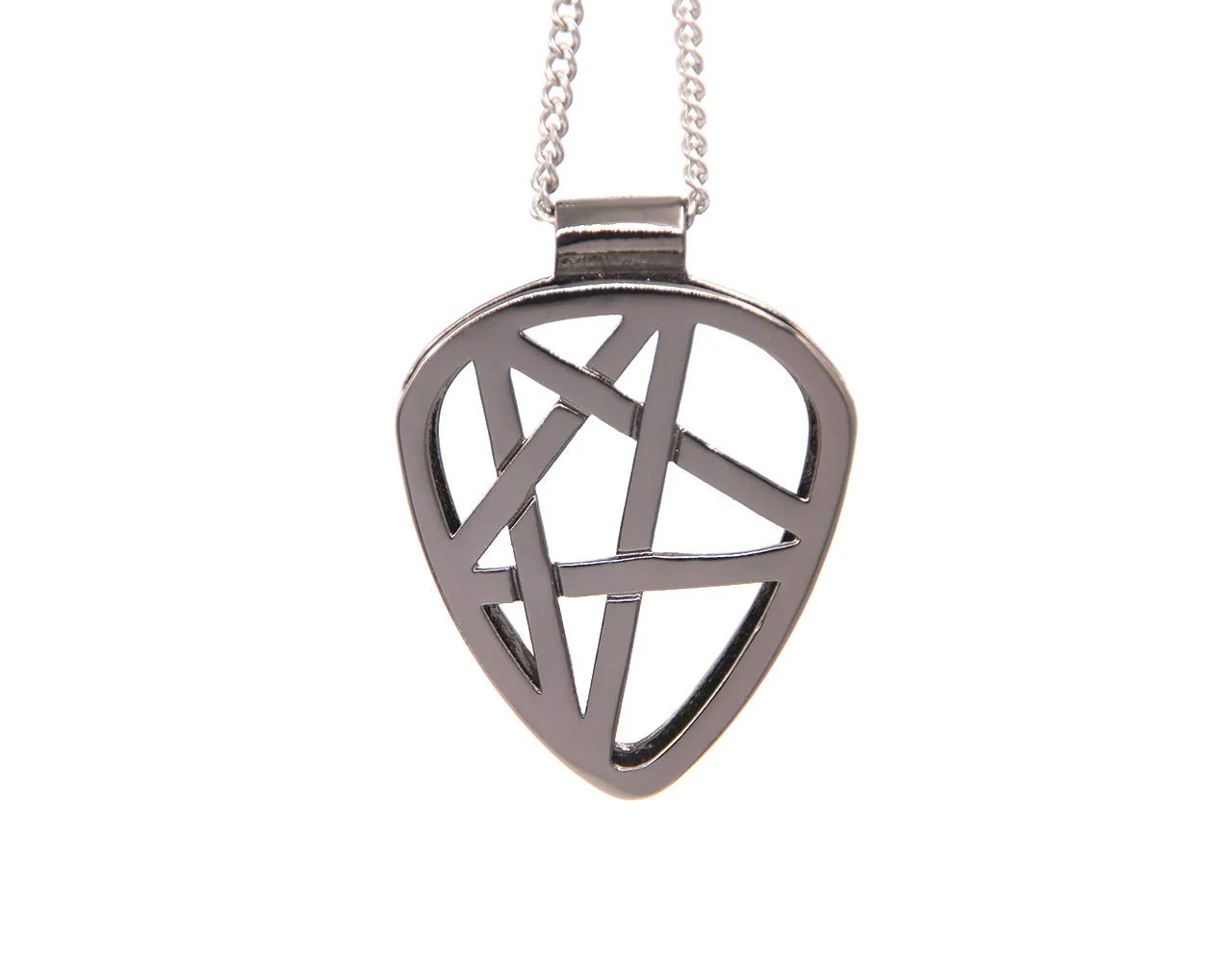 Guitar Pick Holder Necklace for Guitarists/Guitar Picks Keeper Storage Pendant Necklace Stainless Steel Music Lovers Musicians Gifts… (Metal Black, Star) Metal Black - Image 3
