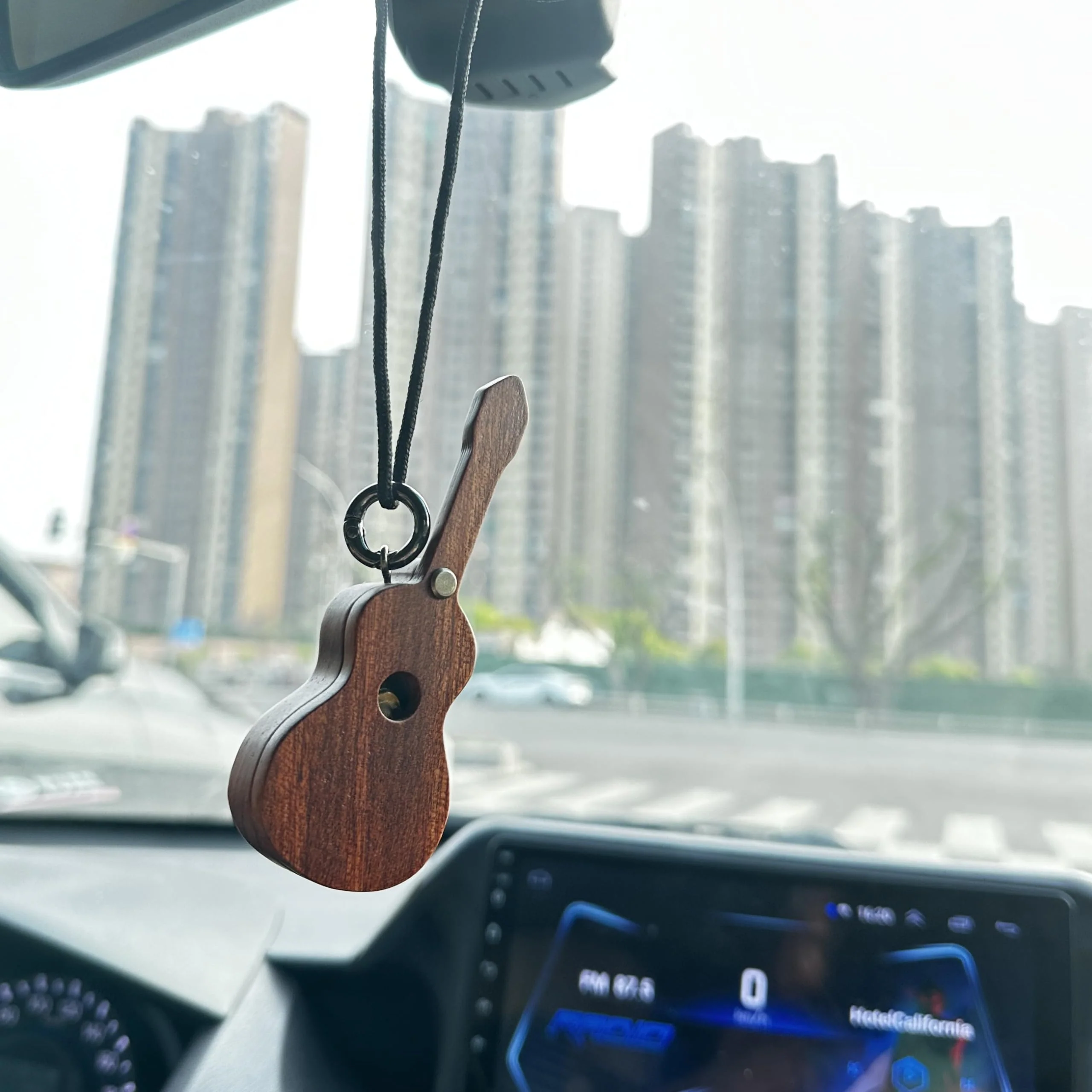 Guitar Pick Holder with Guitar Picks Guitar Keychain Wooden Home Decor Statues car mirror decor hanging Guitar gifts Music gifts car gifts - Image 6