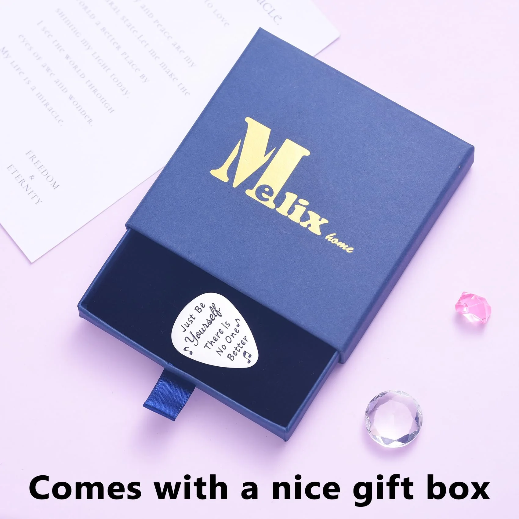 Guitar Pick Inspirational Gifts For Music Lover Fans Girls Boys Stainless Steel Guitar Picks - Image 3