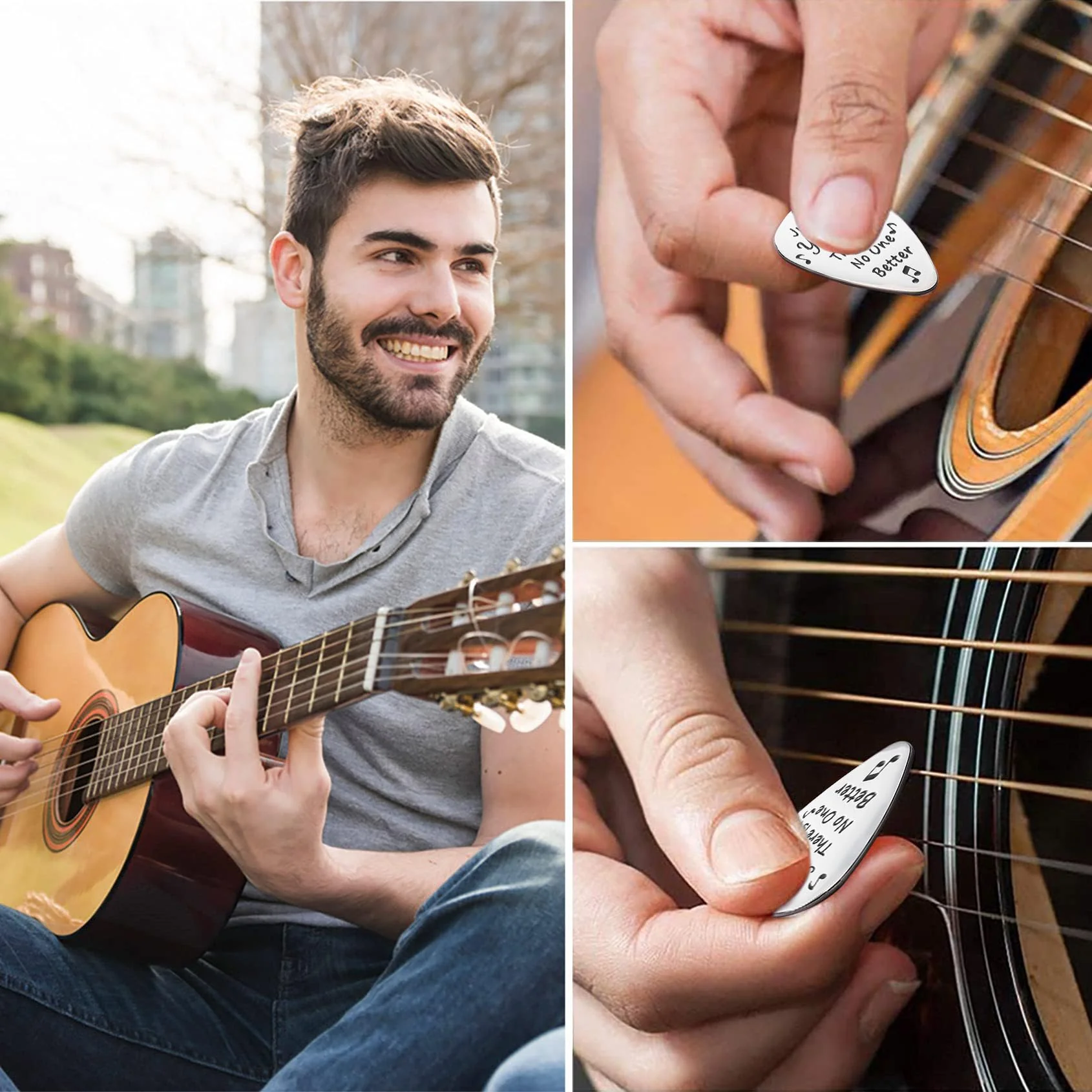 Guitar Pick Inspirational Gifts For Music Lover Fans Girls Boys Stainless Steel Guitar Picks - Image 6